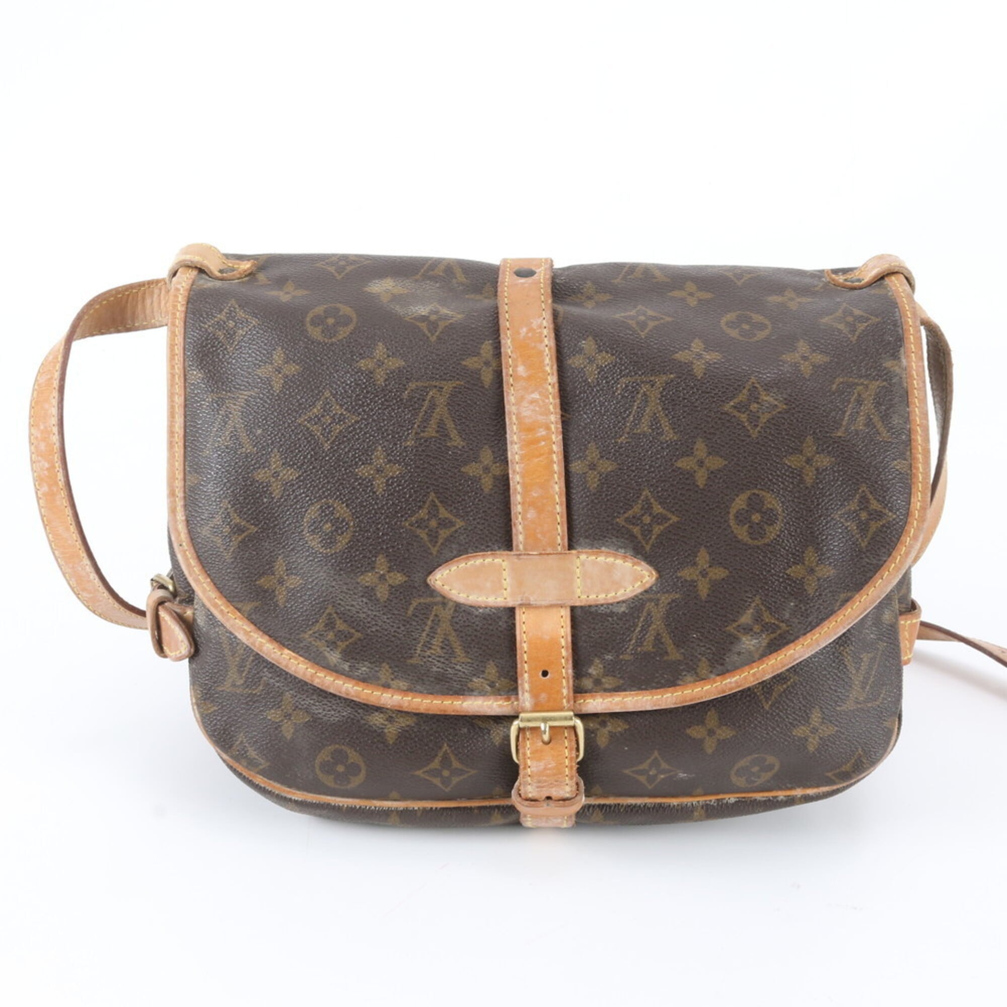 Louis Vuitton Monogram Dark Brown Leather Shoulder Bag (Pre-Owned)