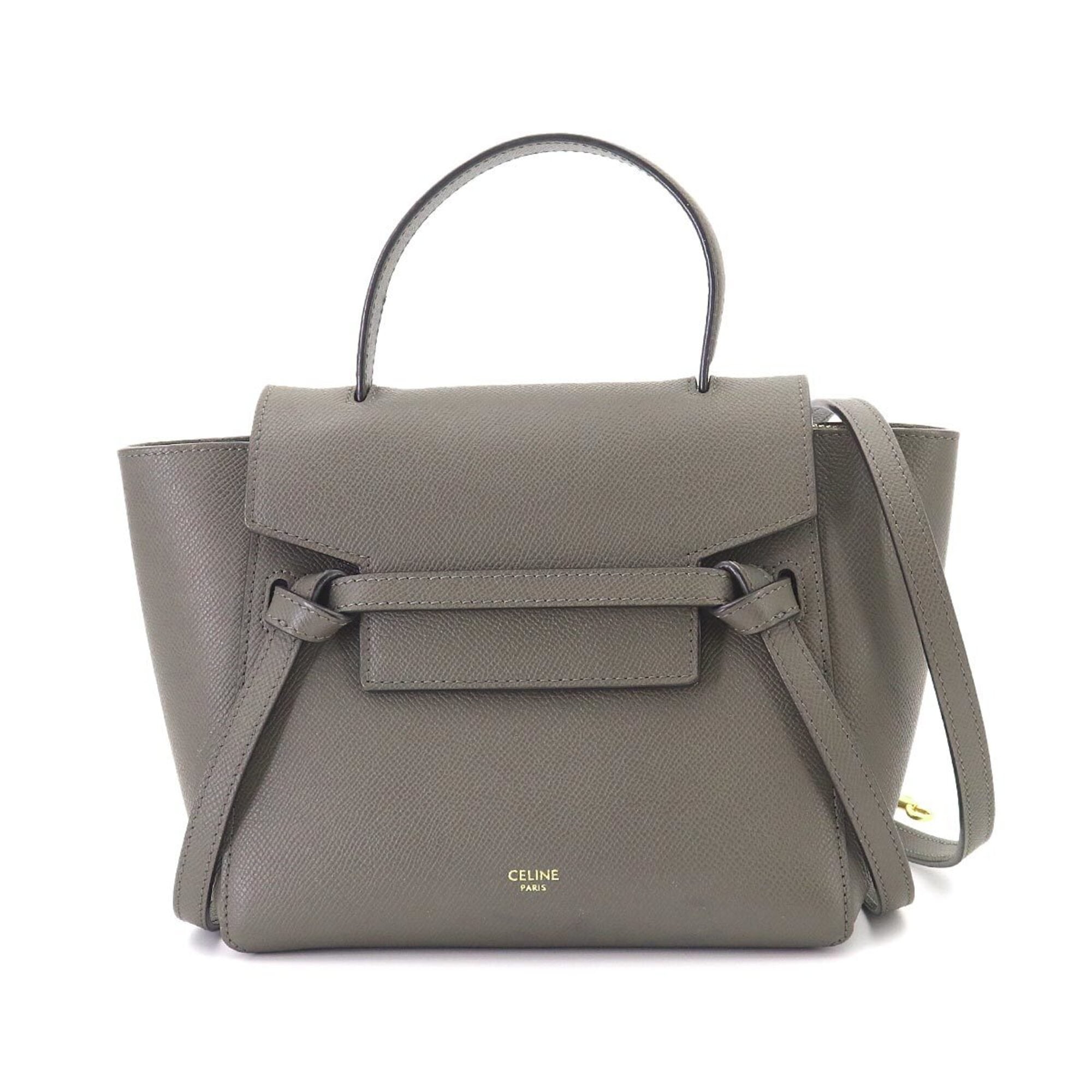 Celine Gray Leather Fanny Pack Handbag (Pre-Owned)