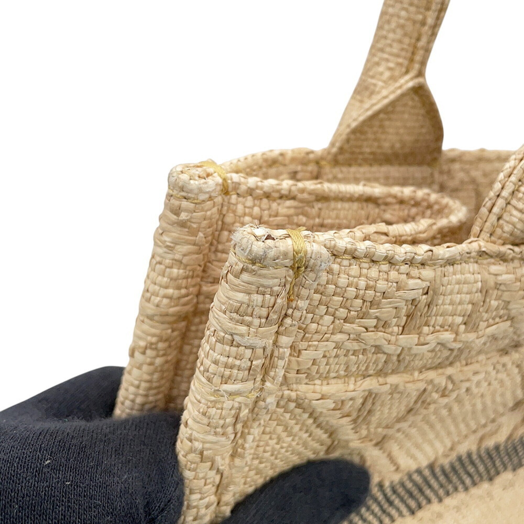 Christian Dior Beige Raffia Tote Bag (Pre-Owned)