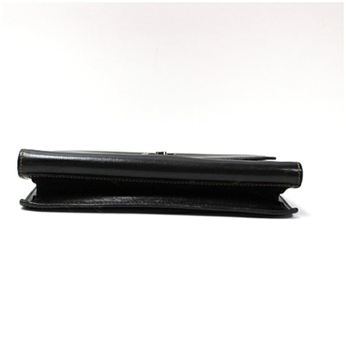 Dunhill Black Brown Leather Clutch Bag (Pre-Owned)