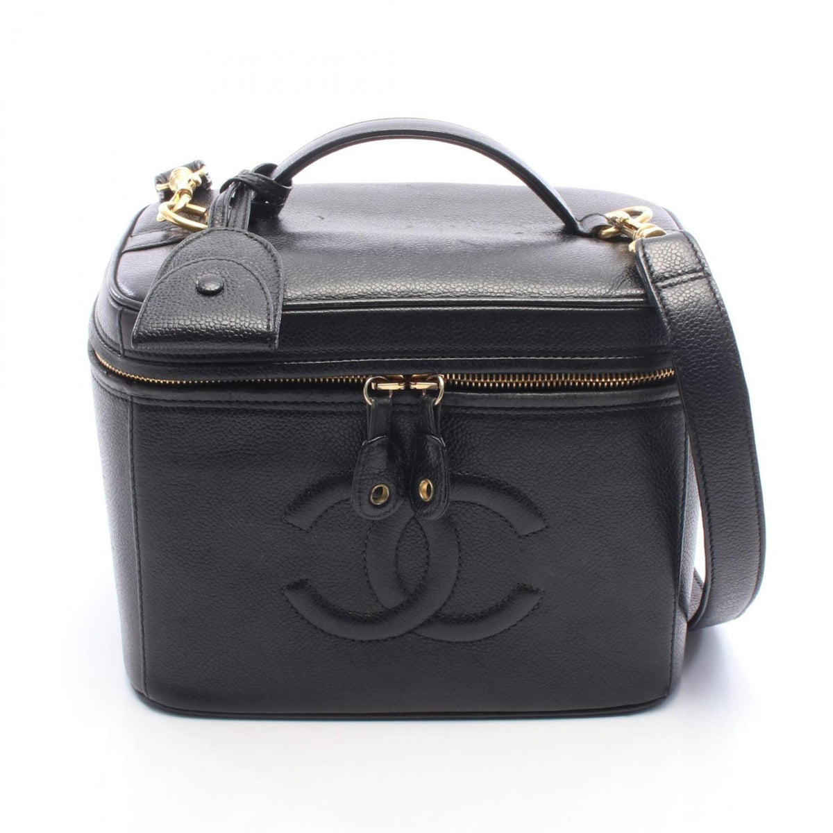 Chanel Black Grained Calfskin Handbag (Pre-Owned)