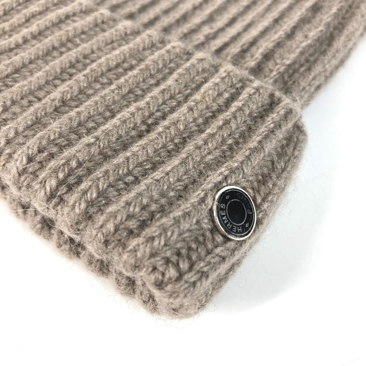 Hermes Sellier Gray Cashmere Mohair Warm Gloves (Pre-Owned)