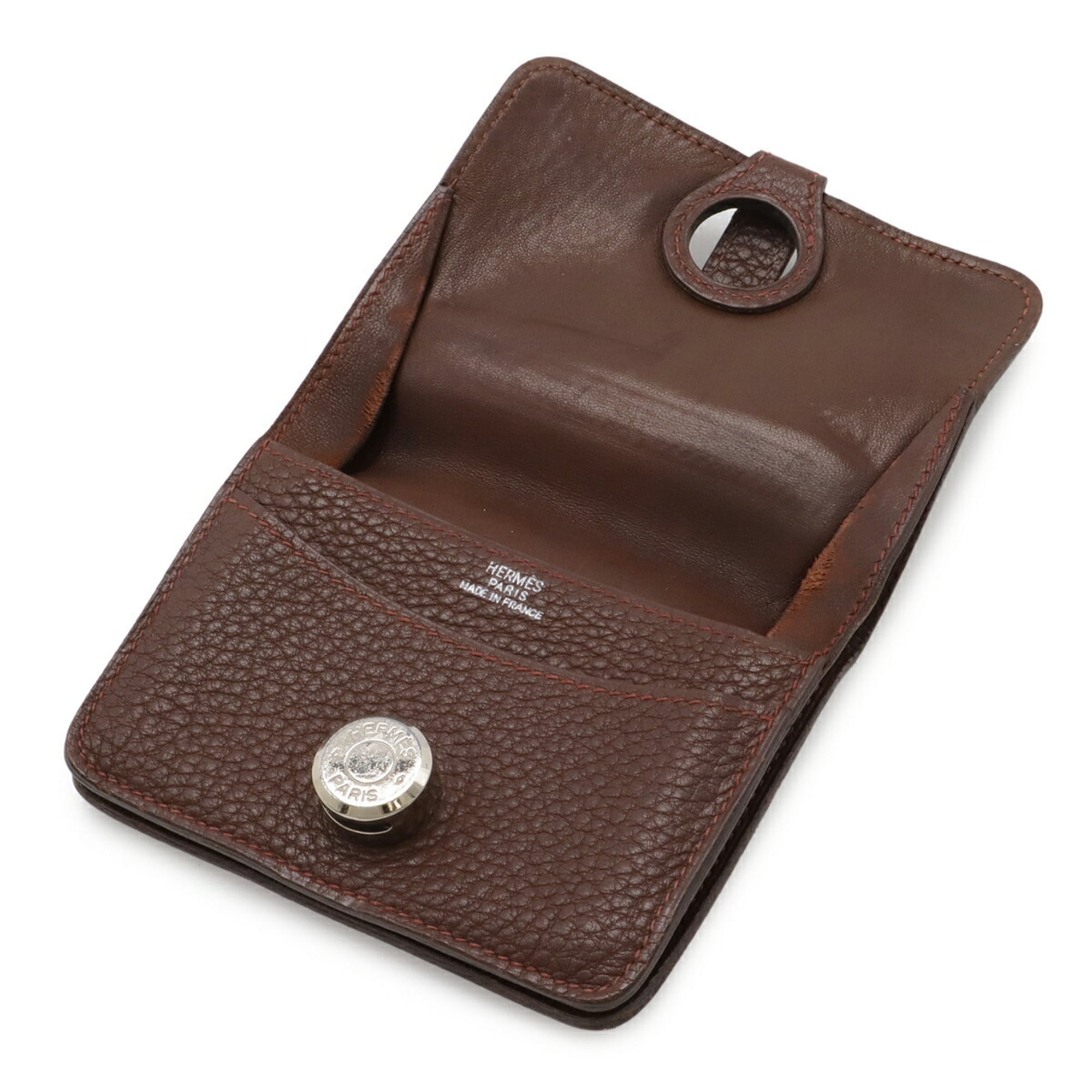 Hermes Dogon Brown Togo Leather Coin Purse/Coin Case (Pre-Owned)