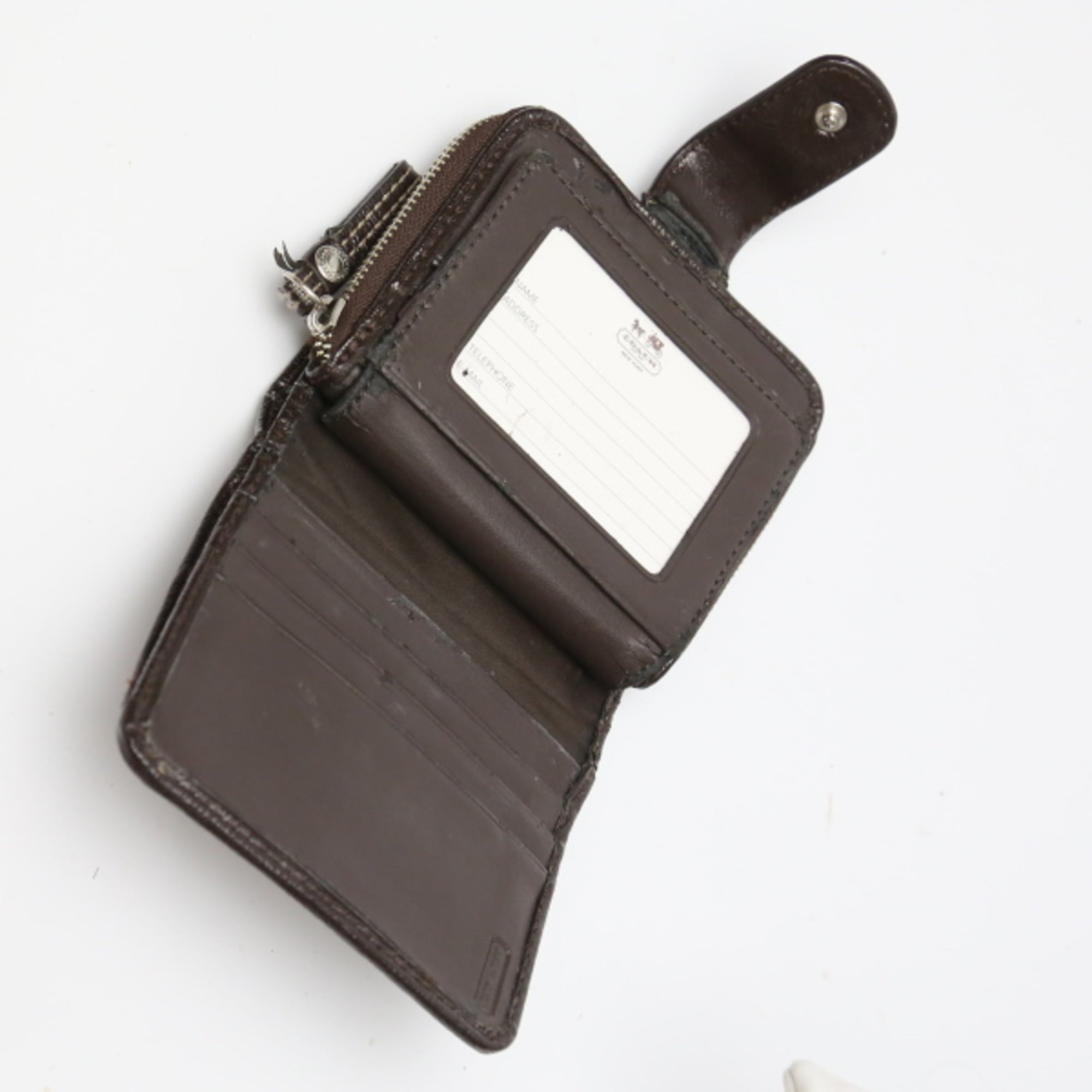 Coach Beige Brown Signature Line Wallet (Bi-Fold) (Pre-Owned)