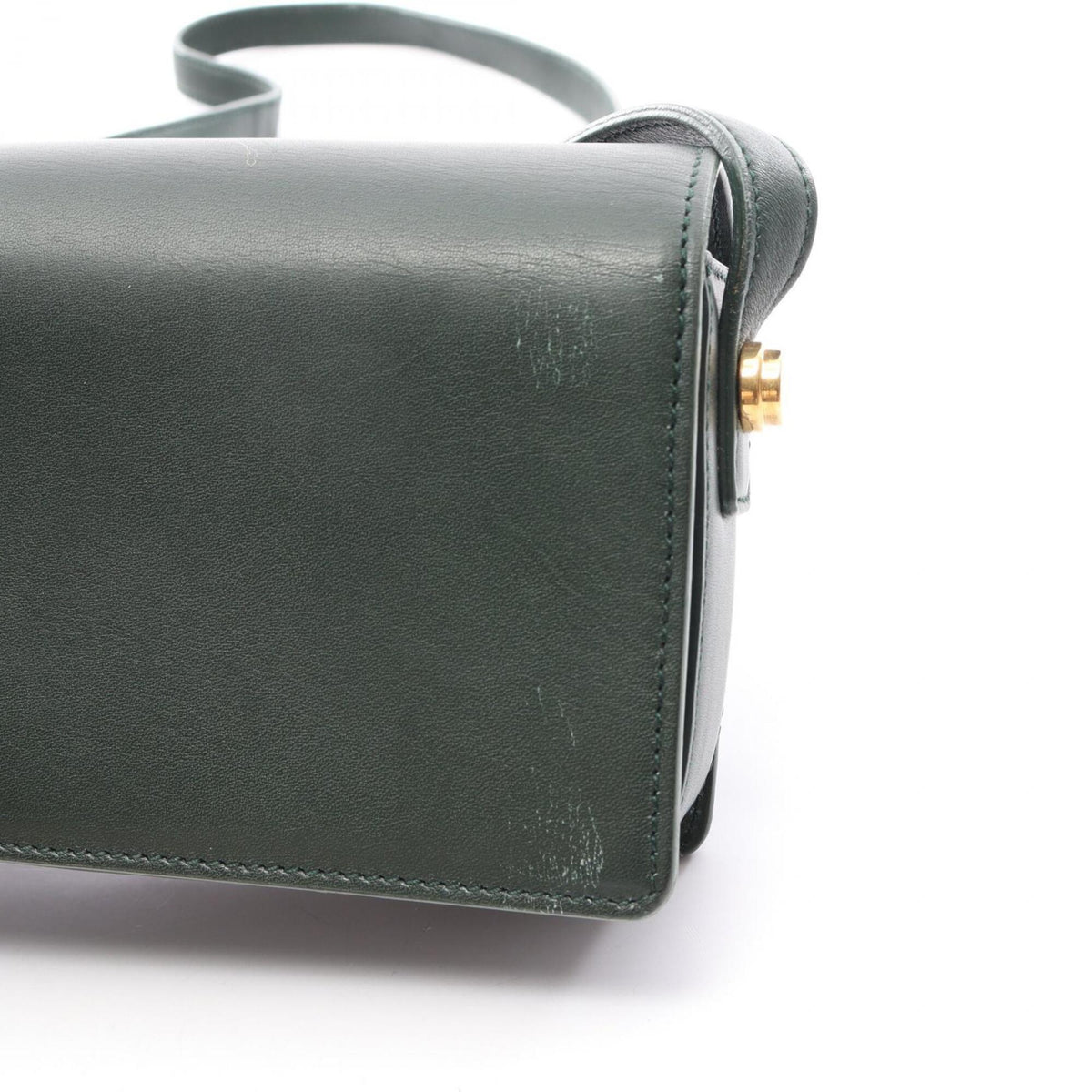 Yves Saint Laurent Green Leather Handbag Shoulder Bag (Pre-Owned)