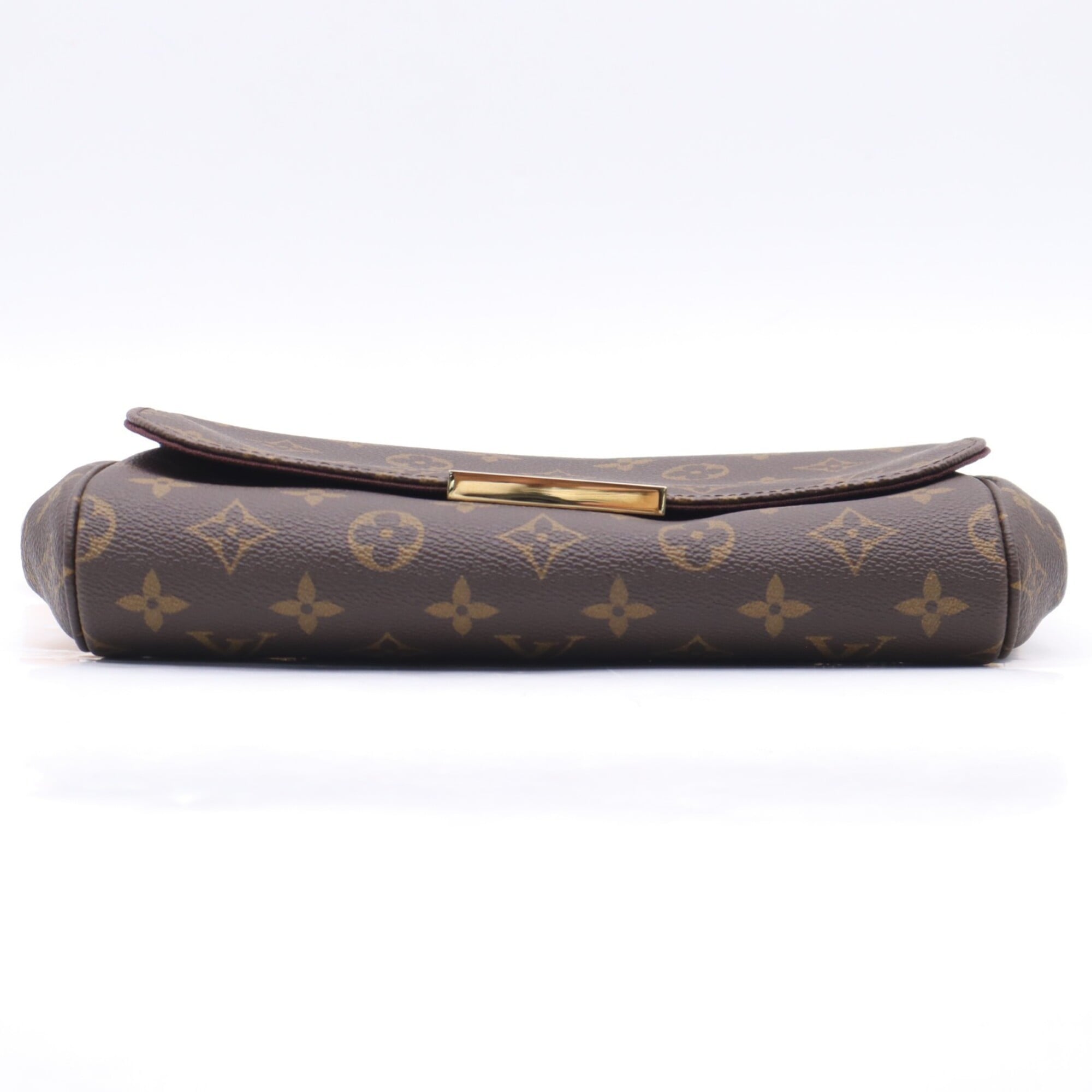 Louis Vuitton Beige Brown Coated Canvas Leather Shoulder Bag (Pre-Owned)
