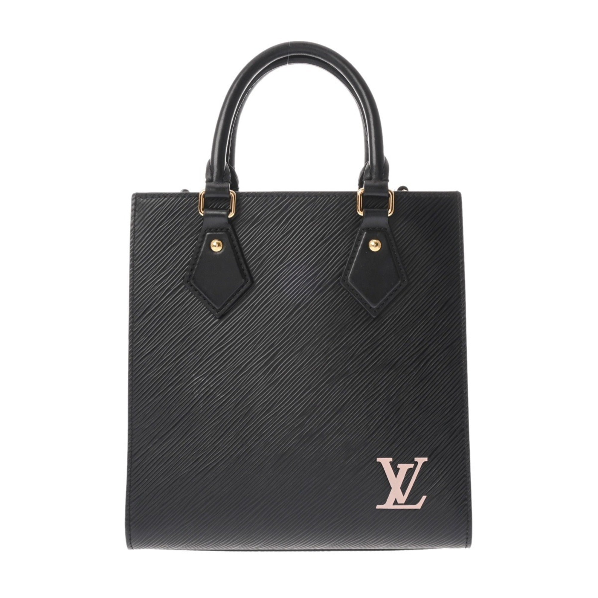 Louis Vuitton Noir Leather Handbag (Pre-Owned)