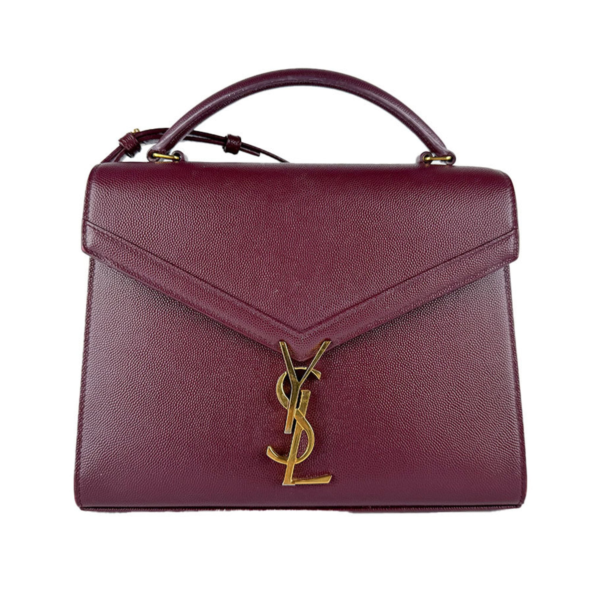 Saint Laurent Bordeaux Leather Handbag Shoulder Bag (Pre-Owned)