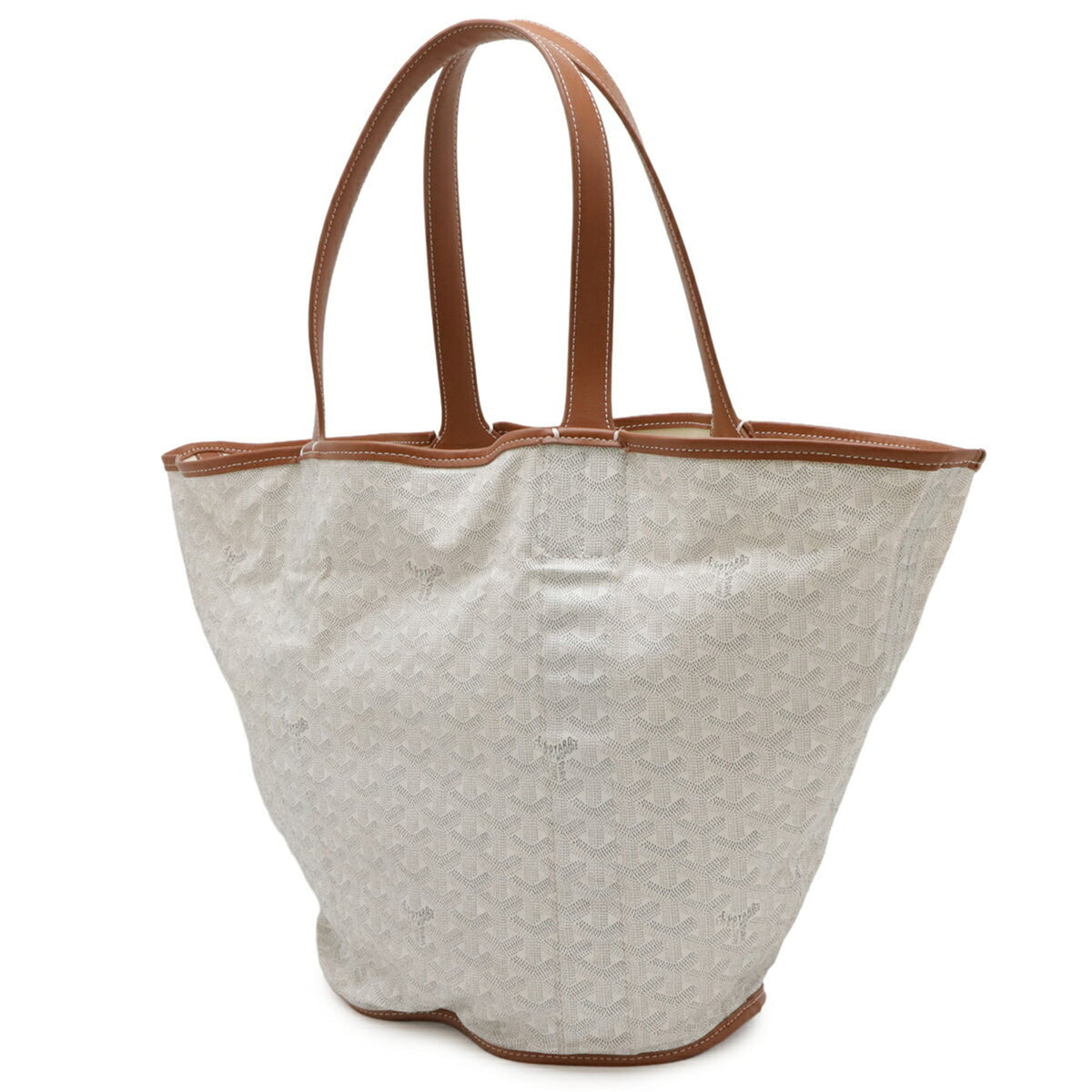 Goyard Brown White Coated Canvas Handbag Shoulder Bag Tote Bag (Pre-Owned)