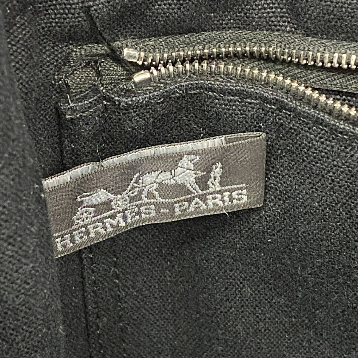 Hermes Black Canvas Handbag (Pre-Owned)