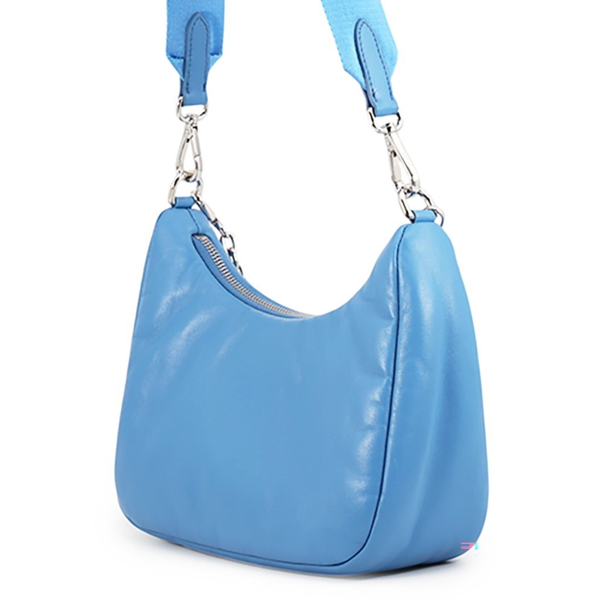Prada Light Blue Nylon Handbag Pouch Shoulder Bag (Pre-Owned)