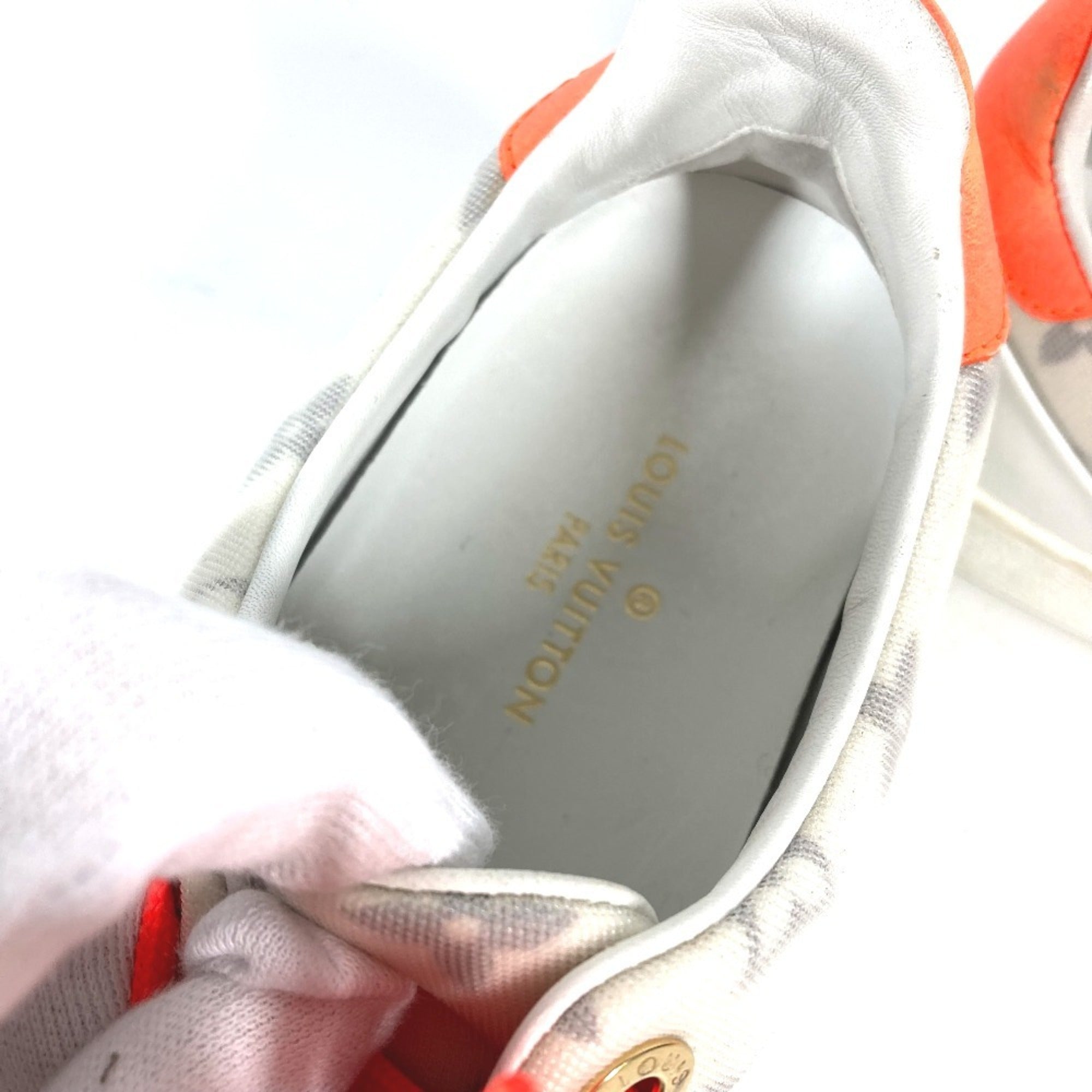 Louis Vuitton Orange White Sneakers (Pre-Owned)
