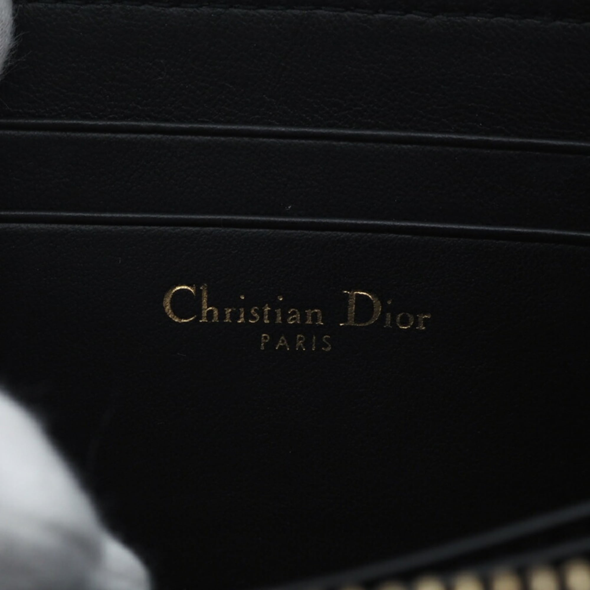 Christian Dior Black Leather Coin Purse/Coin Case (Pre-Owned)