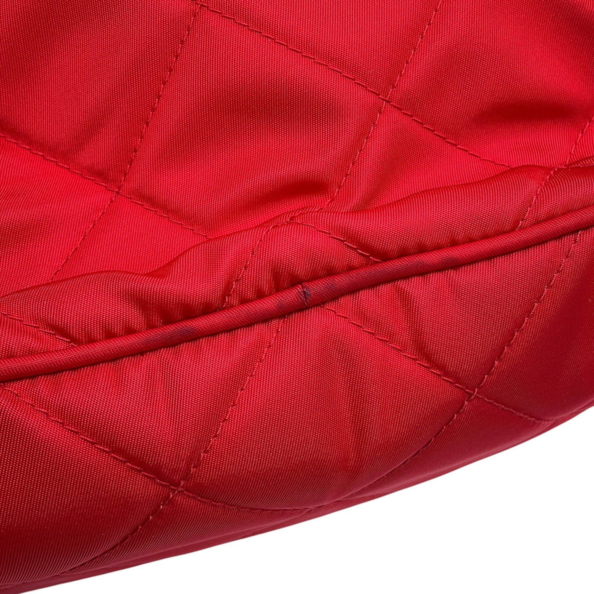 Prada Red Color Nylon Leather Backpack (Pre-Owned)