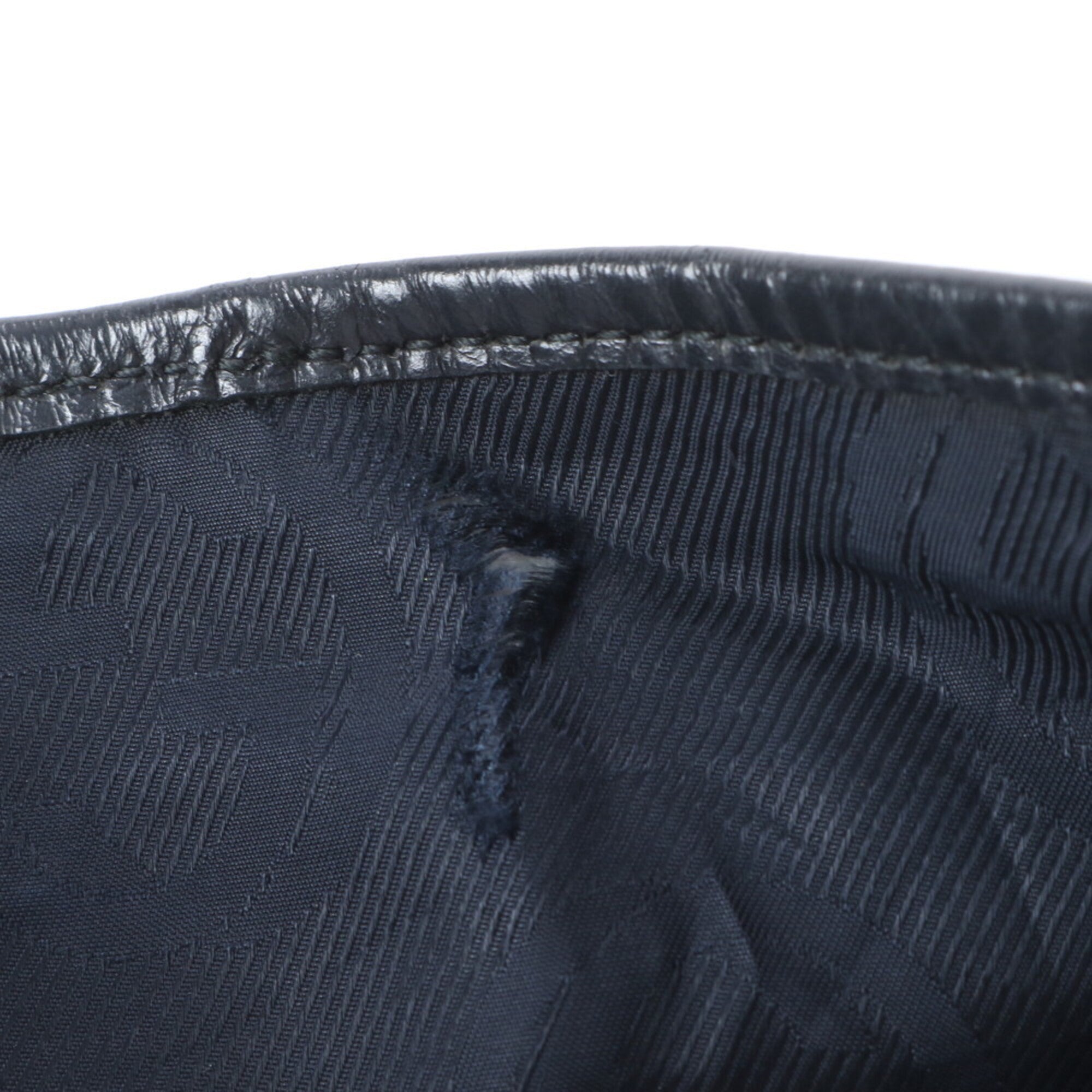 Gucci Black Leather Nylon Handbag Tote Bag (Pre-Owned)