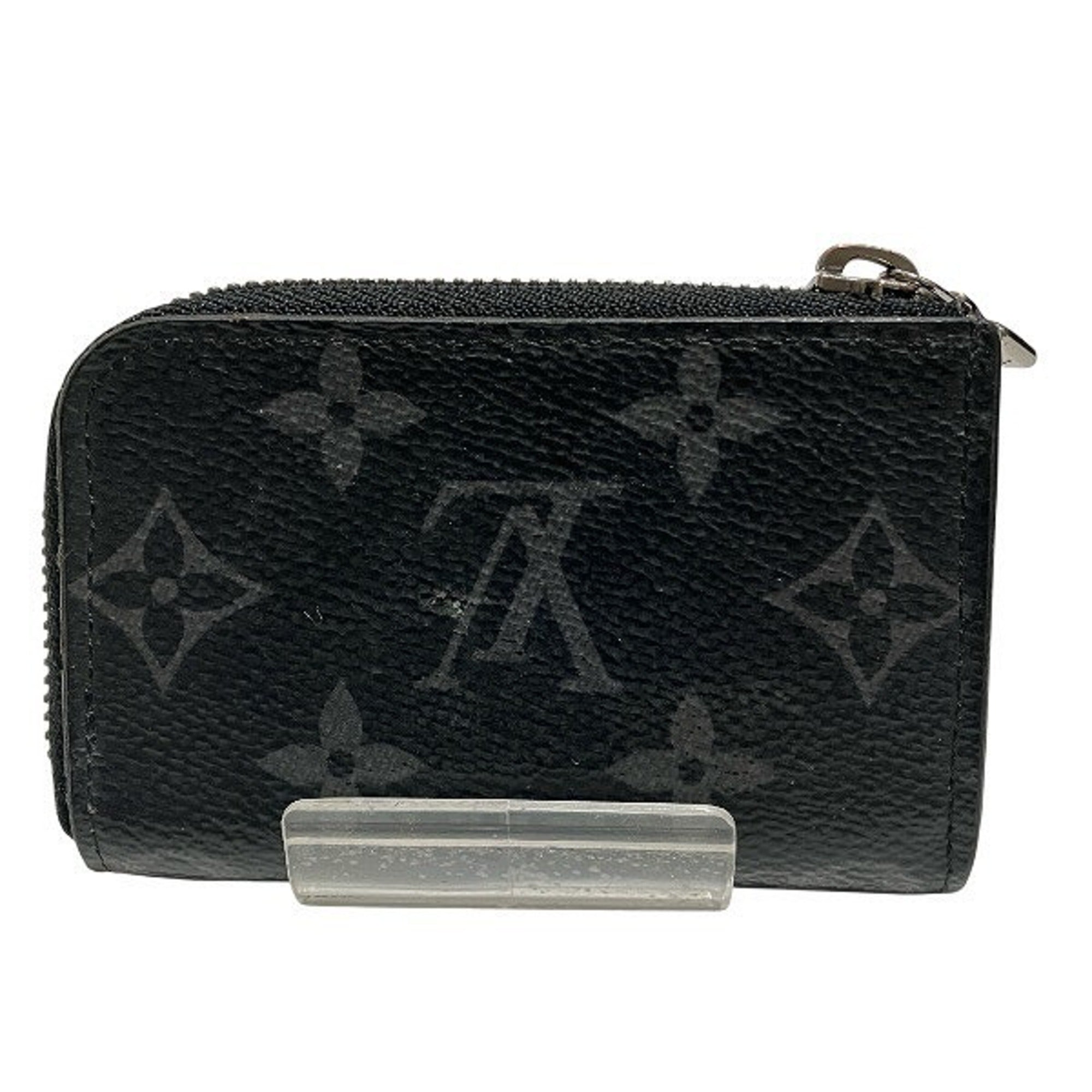Louis Vuitton Black Monogram Canvas Pvc Coated Canvas Coin Purse/Coin Case (Pre-Owned)