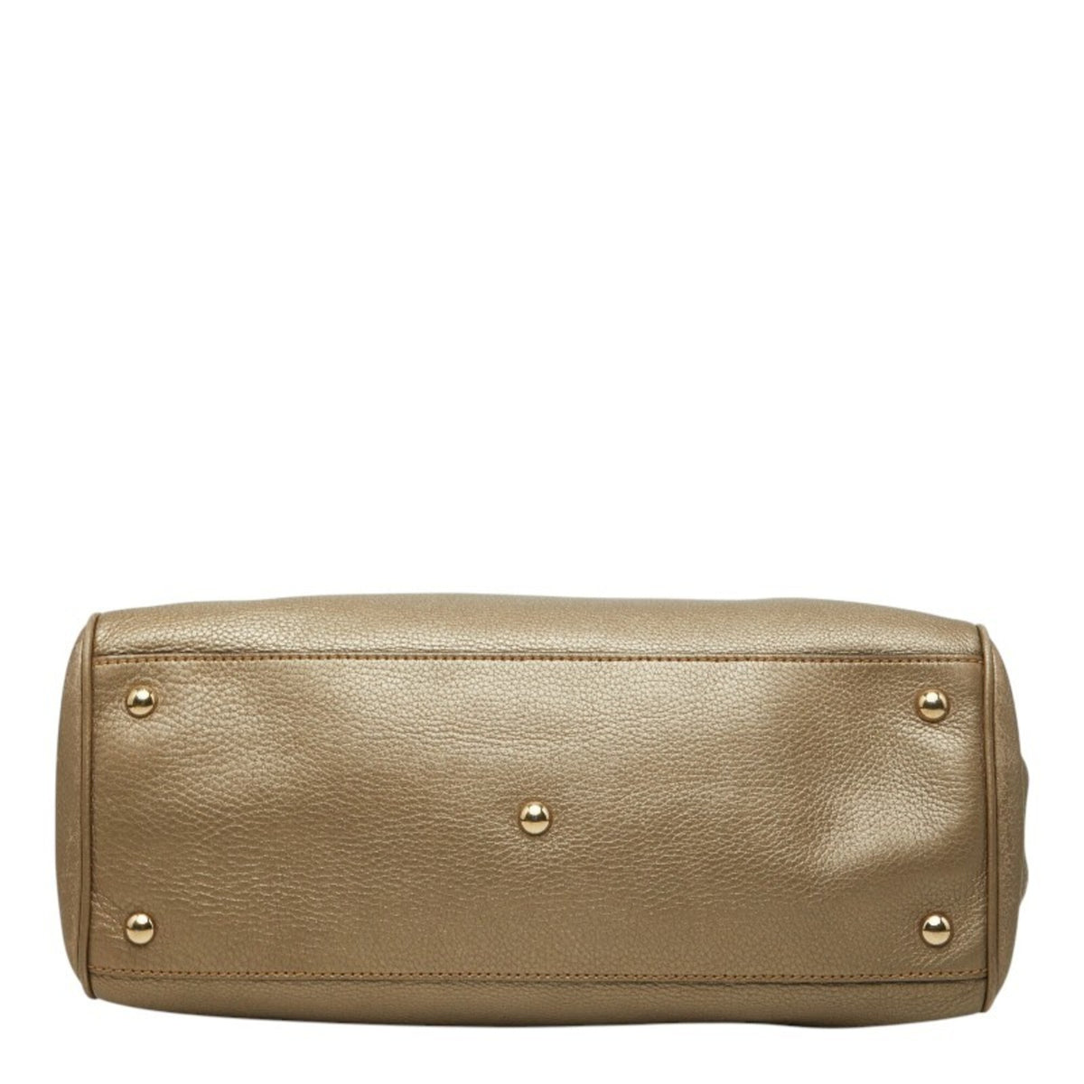Gucci Brown Gold Leather Handbag Shoulder Bag (Pre-Owned)