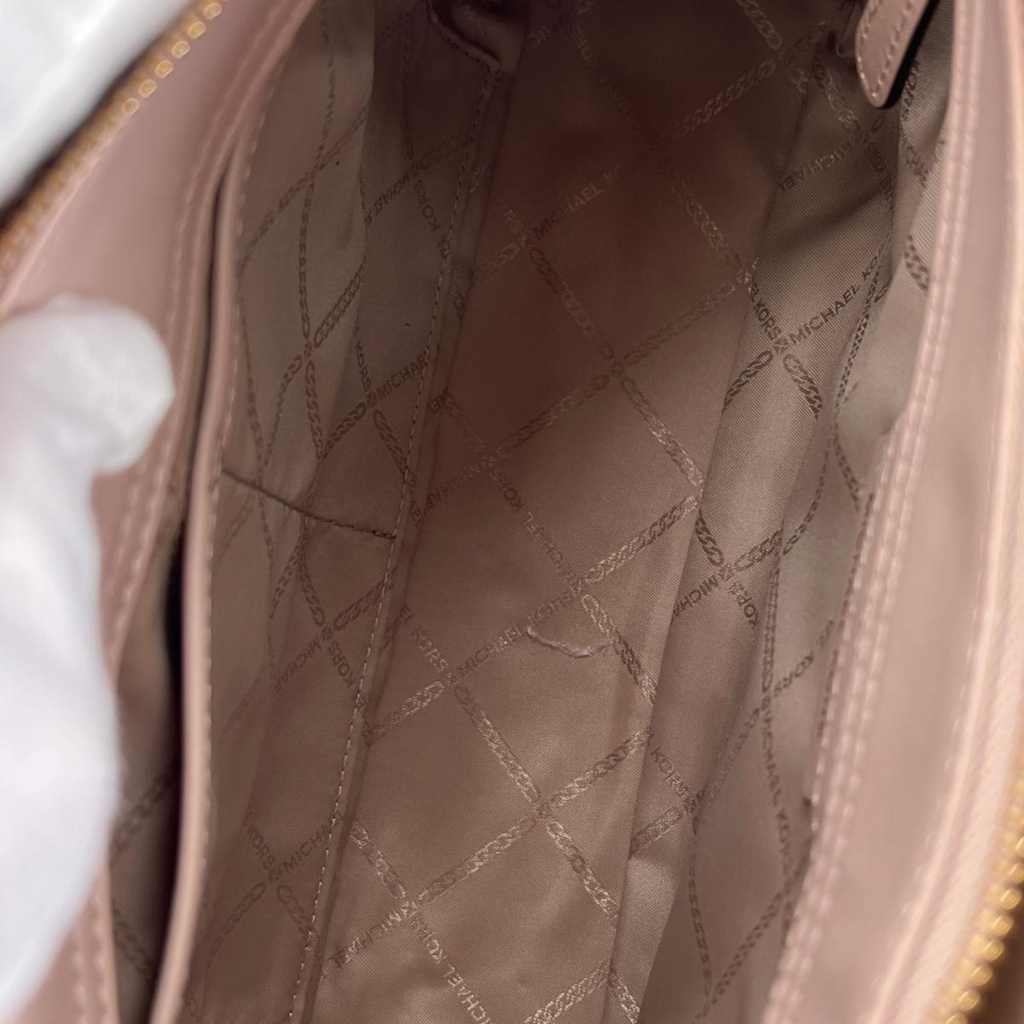 Michael Kors Pink Beige Leather Handbag Shoulder Bag (Pre-Owned)