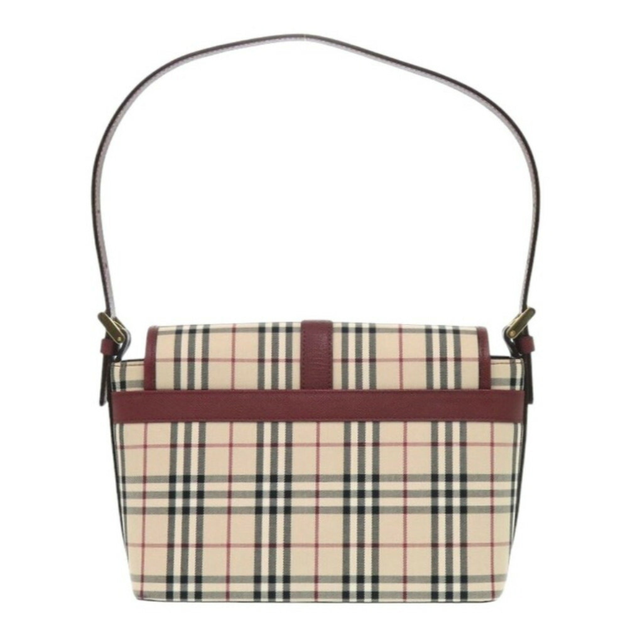 Burberry Beige Canvas Leather Handbag Shoulder Bag (Pre-Owned)
