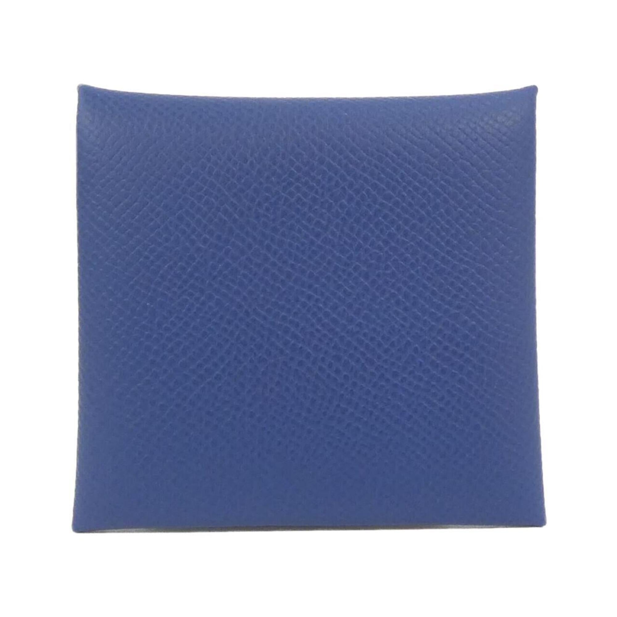 Hermes Blue Epsom Leather Coin Purse/Coin Case (Pre-Owned)