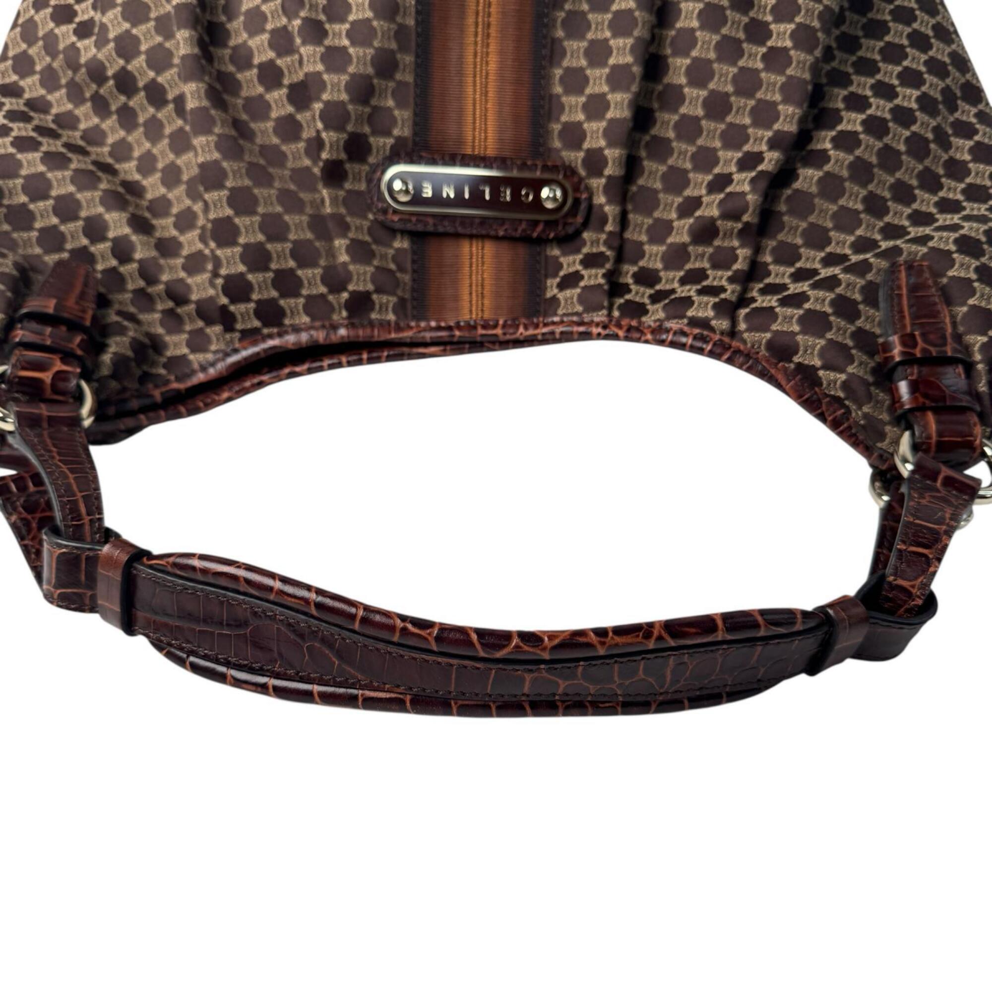 Celine Brown Canvas Leather Handbag (Pre-Owned)