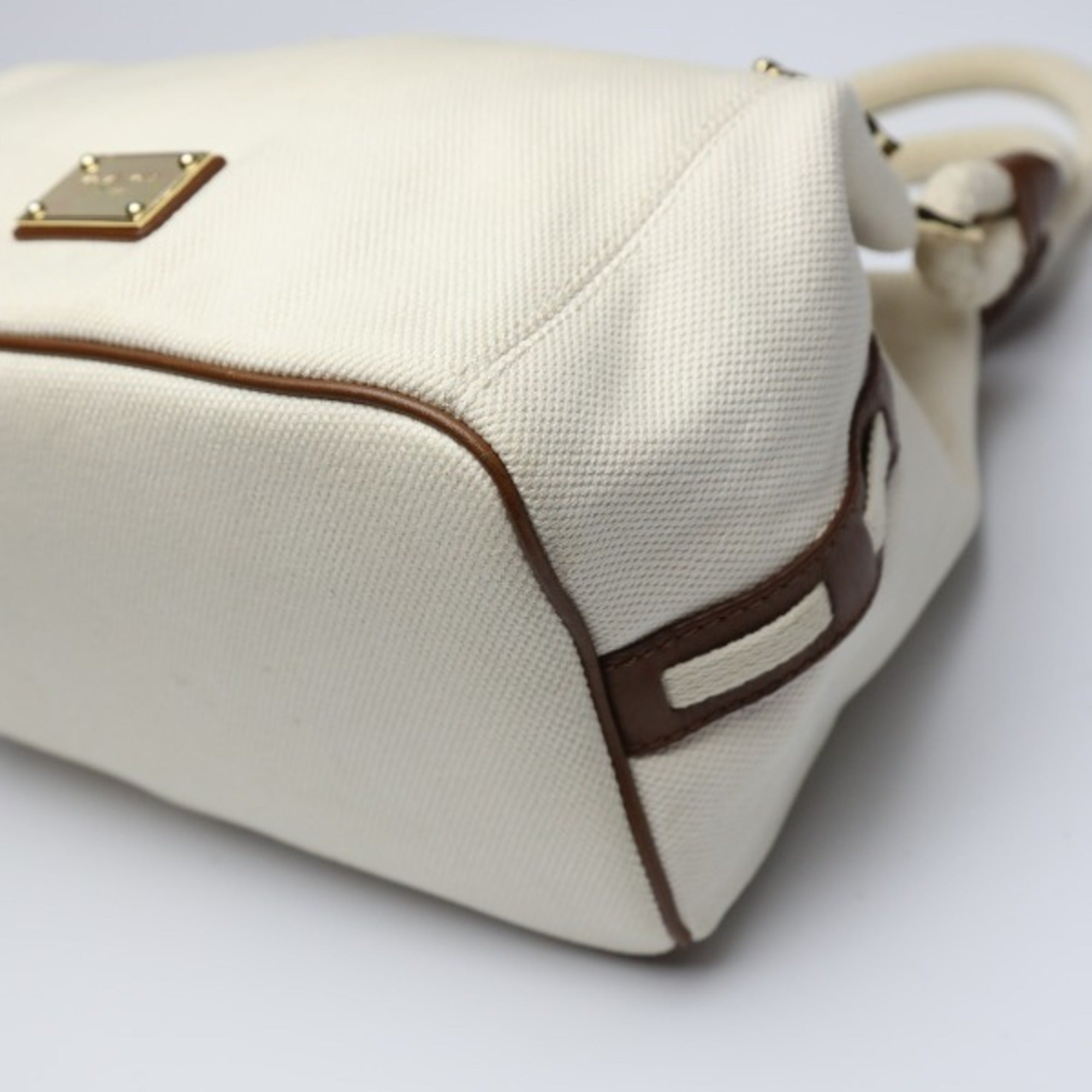 Michael Kors Brown White Canvas Tote Bag (Pre-Owned)