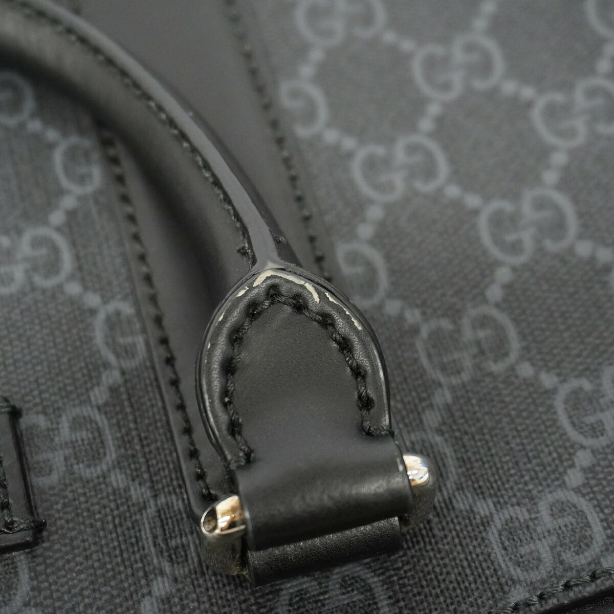 Gucci Black Gray Pvc Briefcase (Pre-Owned)