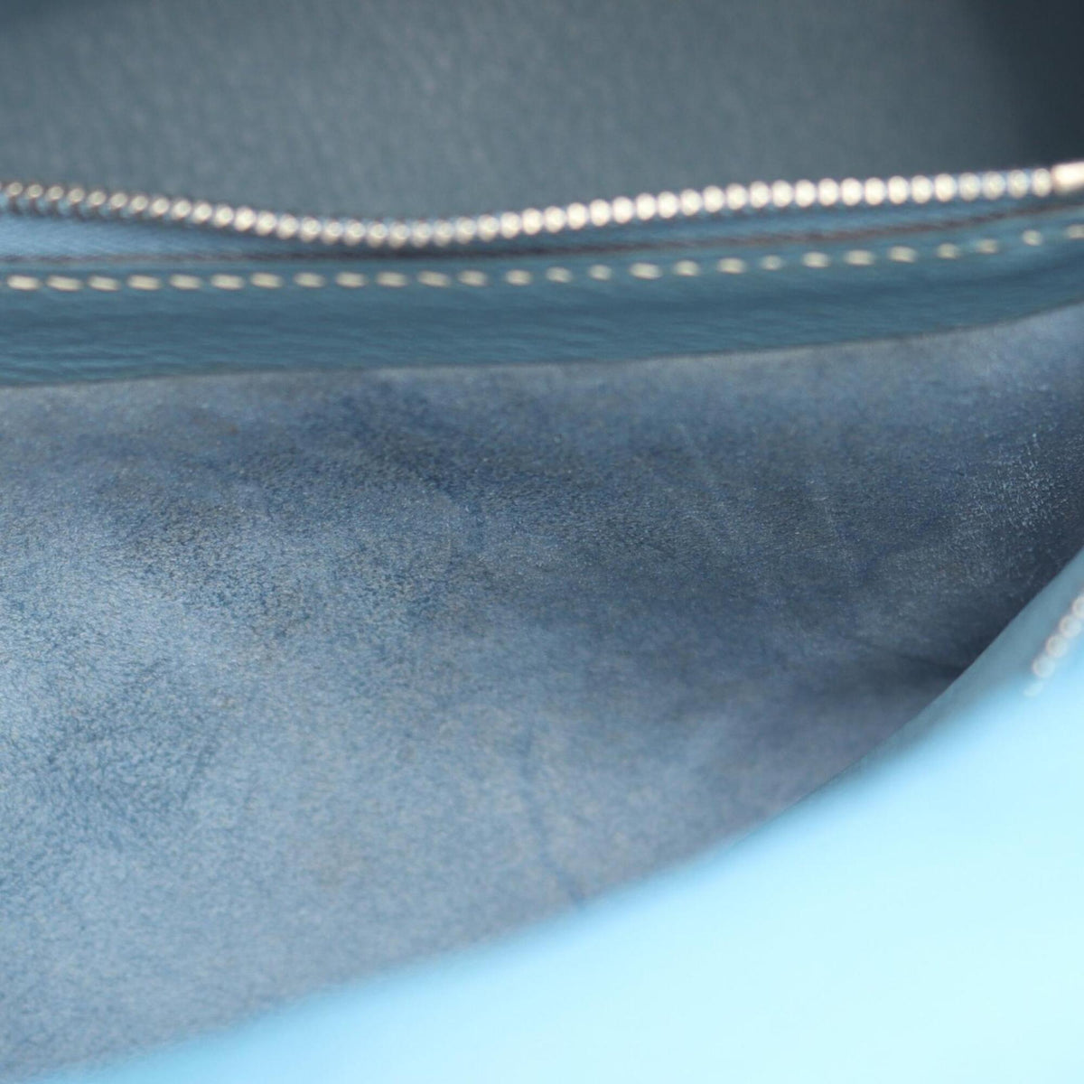 Hermes Blue Taurillon Clemence Leather Handbag (Pre-Owned)
