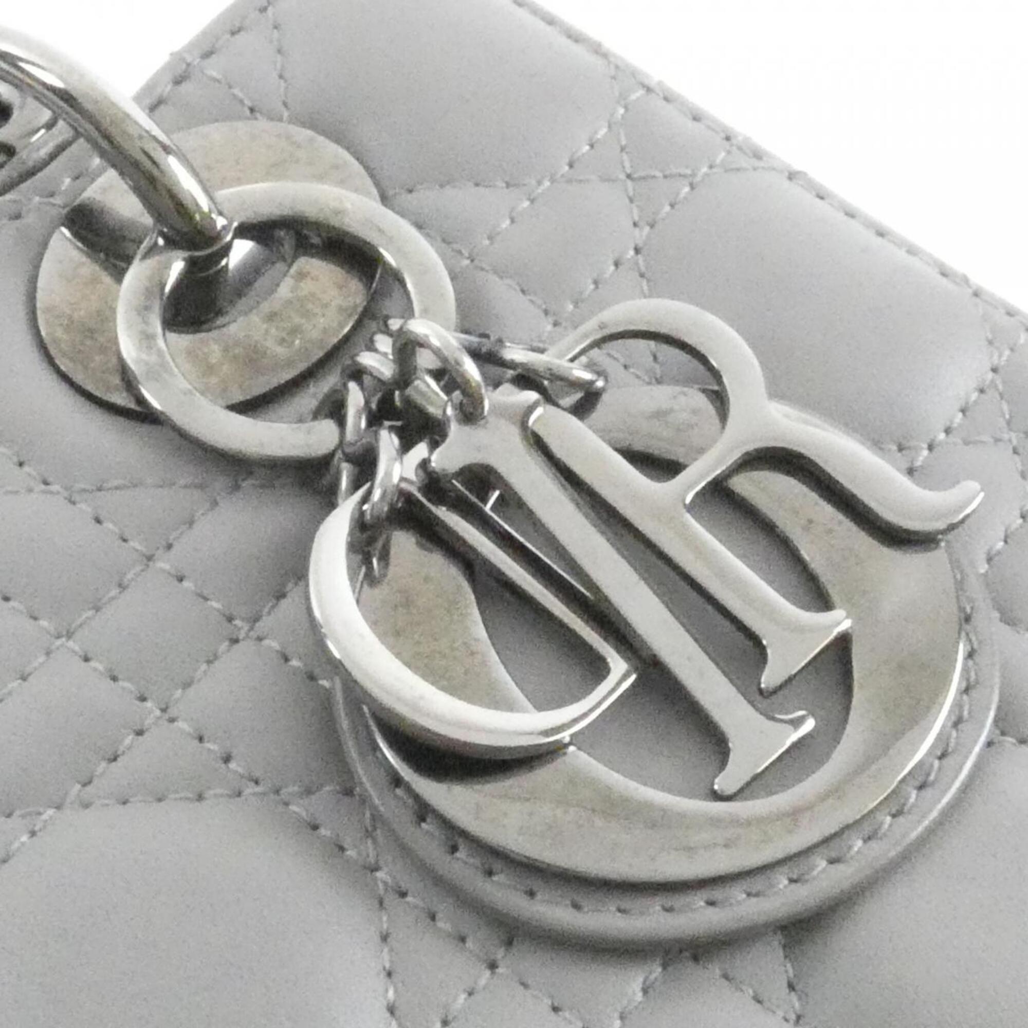 Christian Dior Gray Leather Handbag (Pre-Owned)