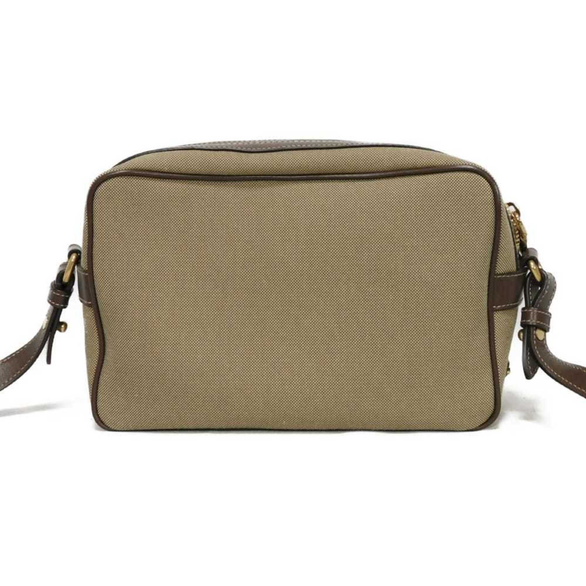 Prada Brown Jacquard Canvas Leather Shoulder Bag (Pre-Owned)