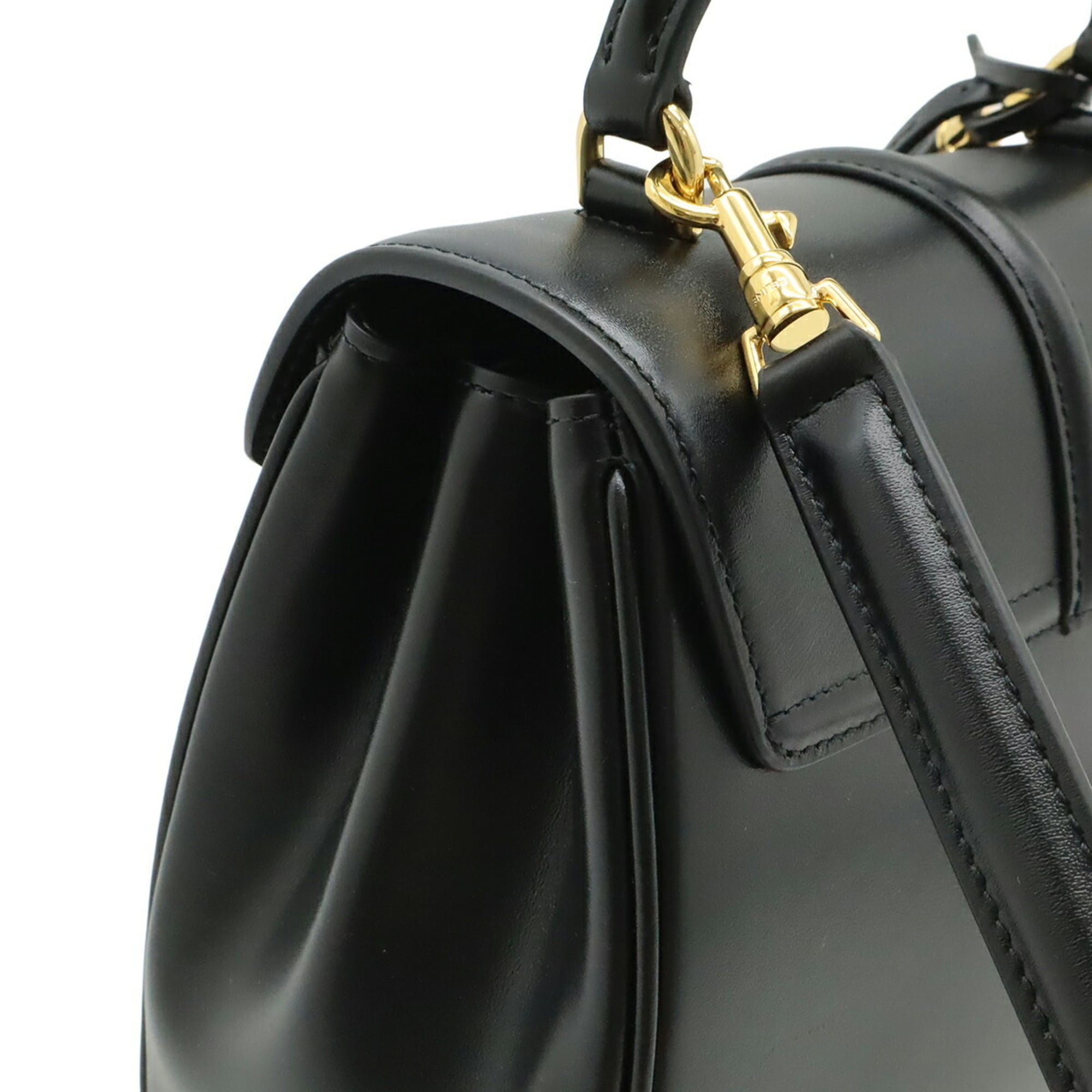 Celine Black Leather Handbag Shoulder Bag (Pre-Owned)