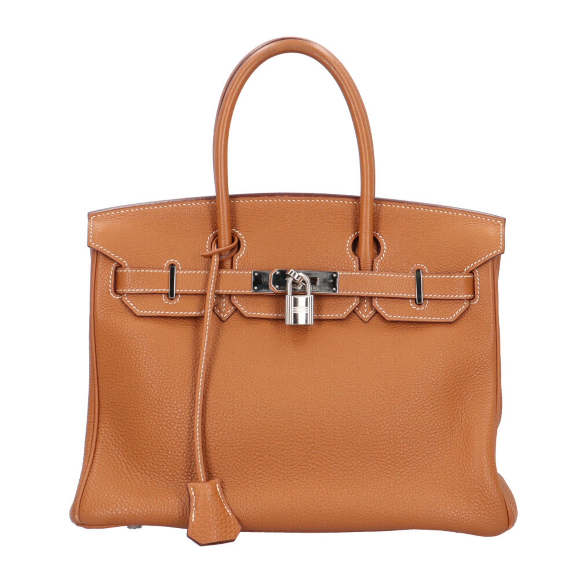 Hermes Brown Gold Togo Leather Handbag (Pre-Owned)