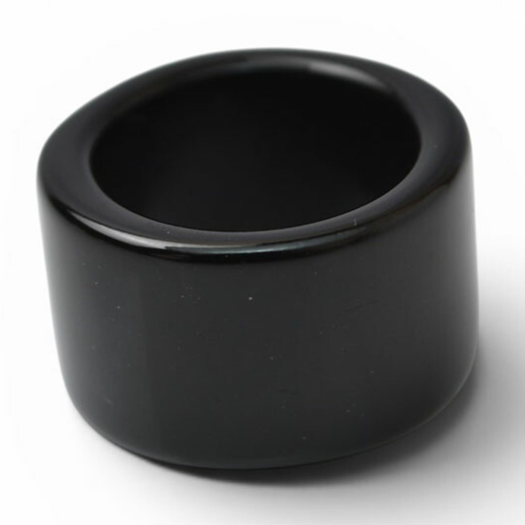 Chanel Gold Black Plastic Band Ring (Pre-Owned)