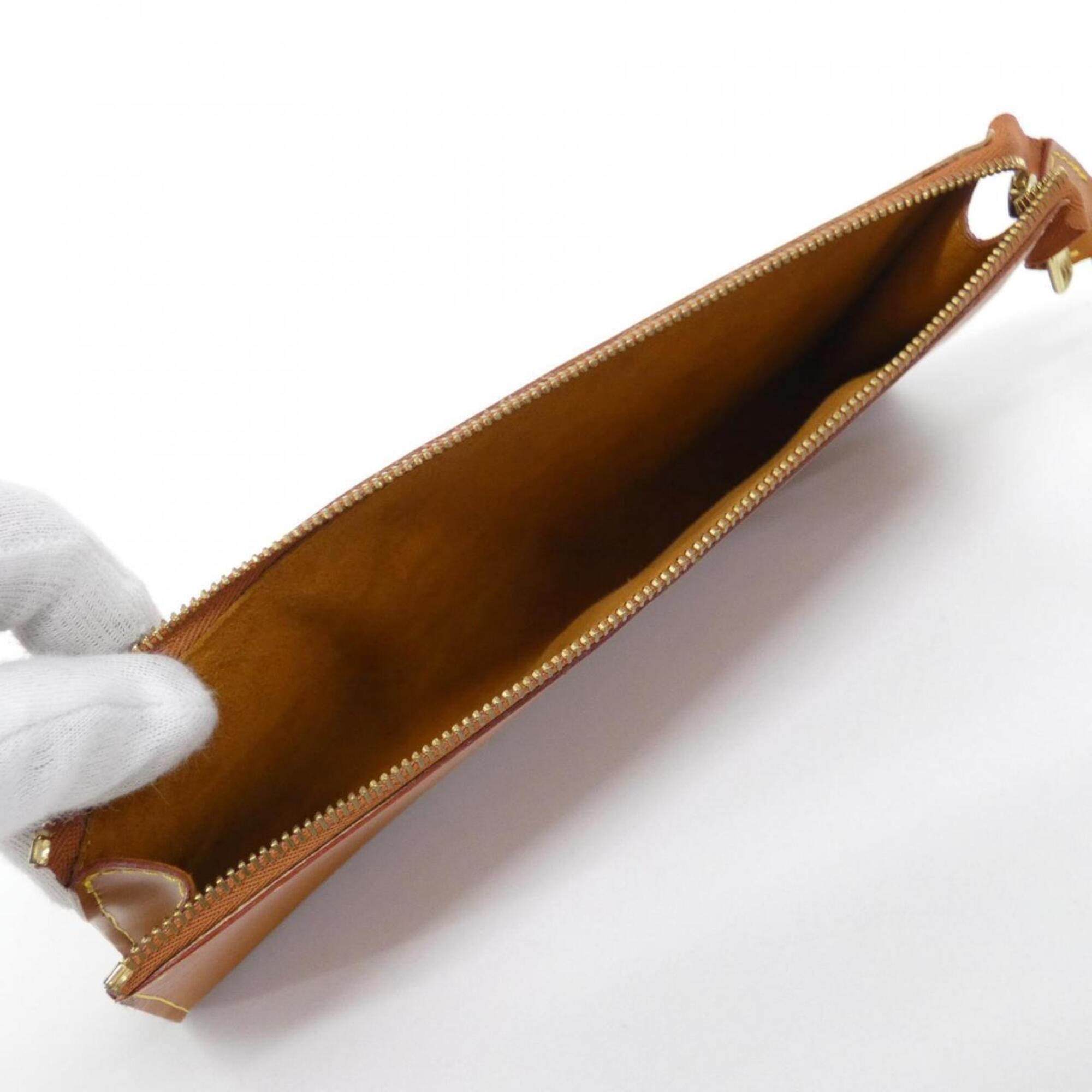 Louis Vuitton Gold Leather Pochette Pouch (Pre-Owned)