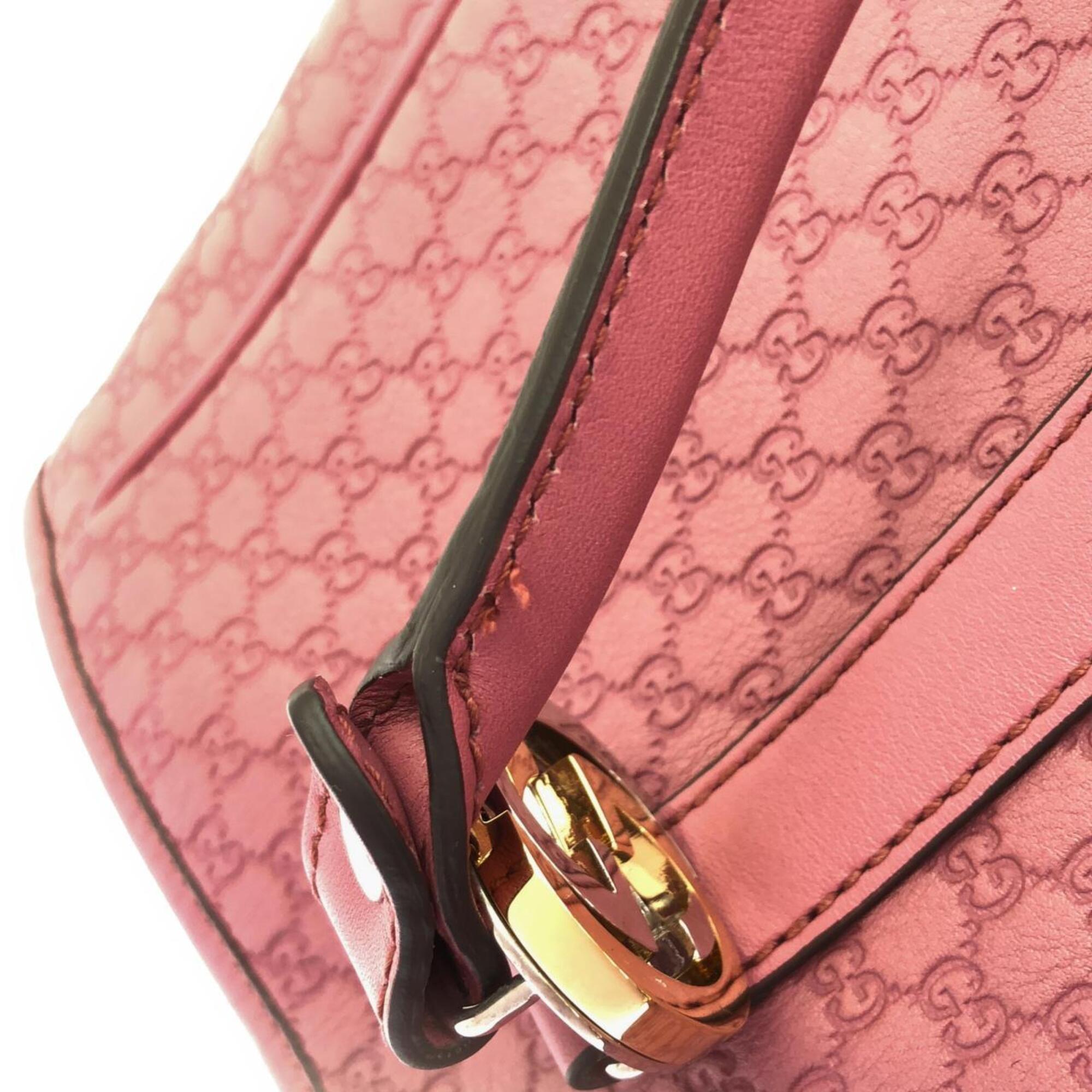 Gucci Pink Micro Gg Leather Handbag (Pre-Owned)