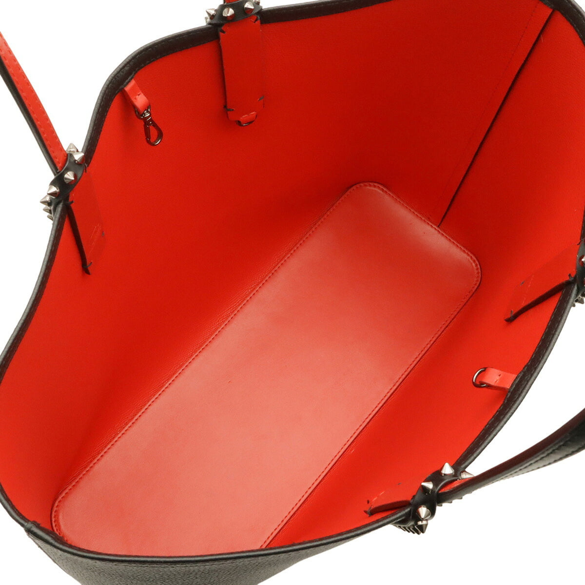Christian Louboutin Black Red Color Patent Leather Rubber Shoulder Bag Tote Bag (Pre-Owned)