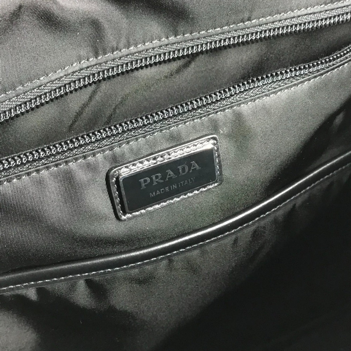 Prada Black Red Color White Nylon Backpack (Pre-Owned)