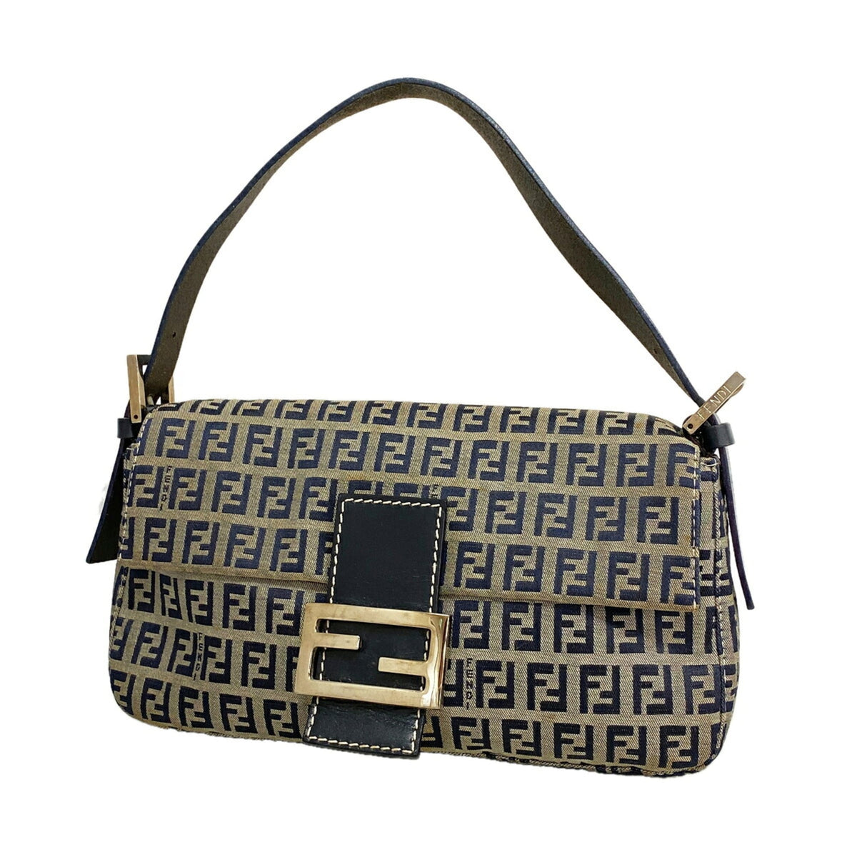 Fendi Navy Nylon Canvas Handbag (Pre-Owned)