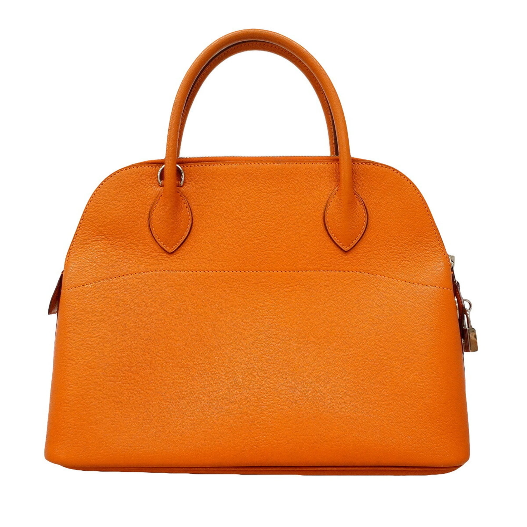Hermes Orange Chevre Leather Handbag (Pre-Owned)