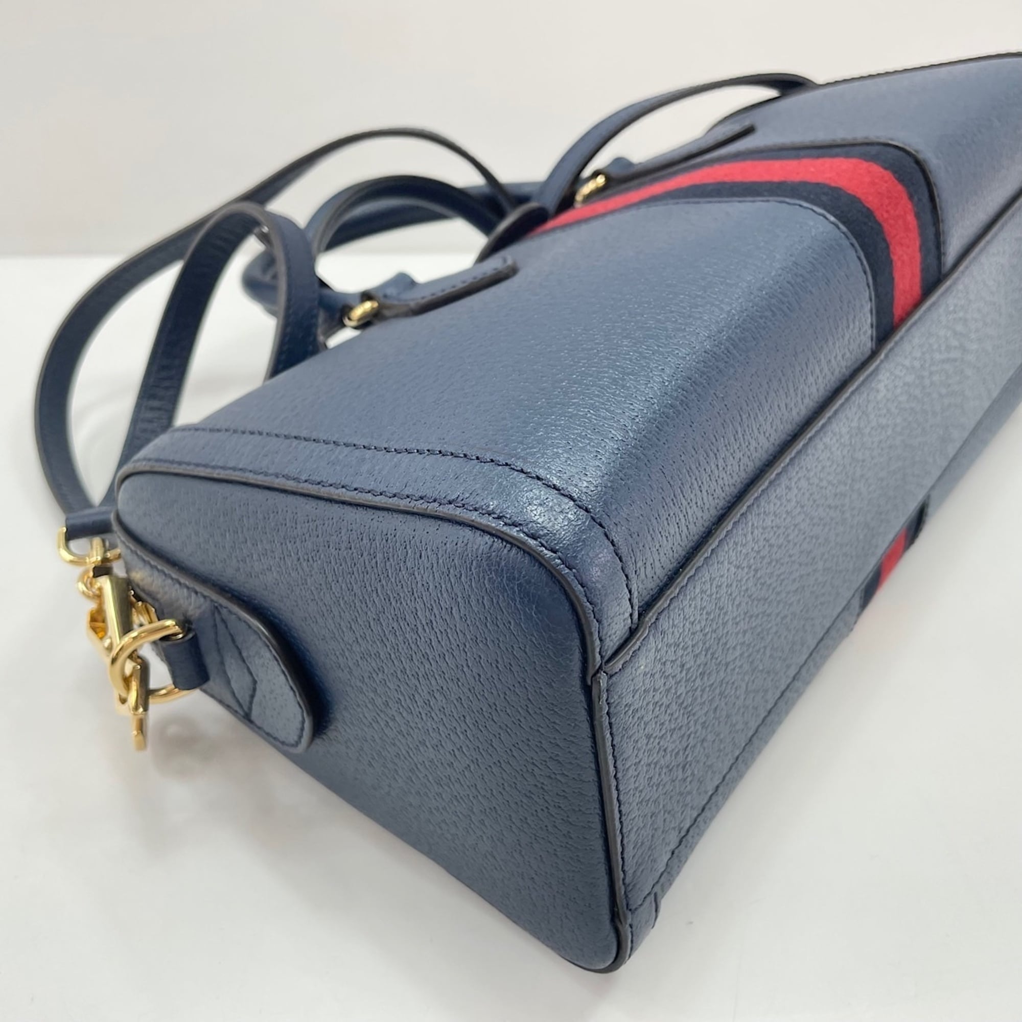 Gucci Ophidia Navy Boston Bag (Pre-Owned)