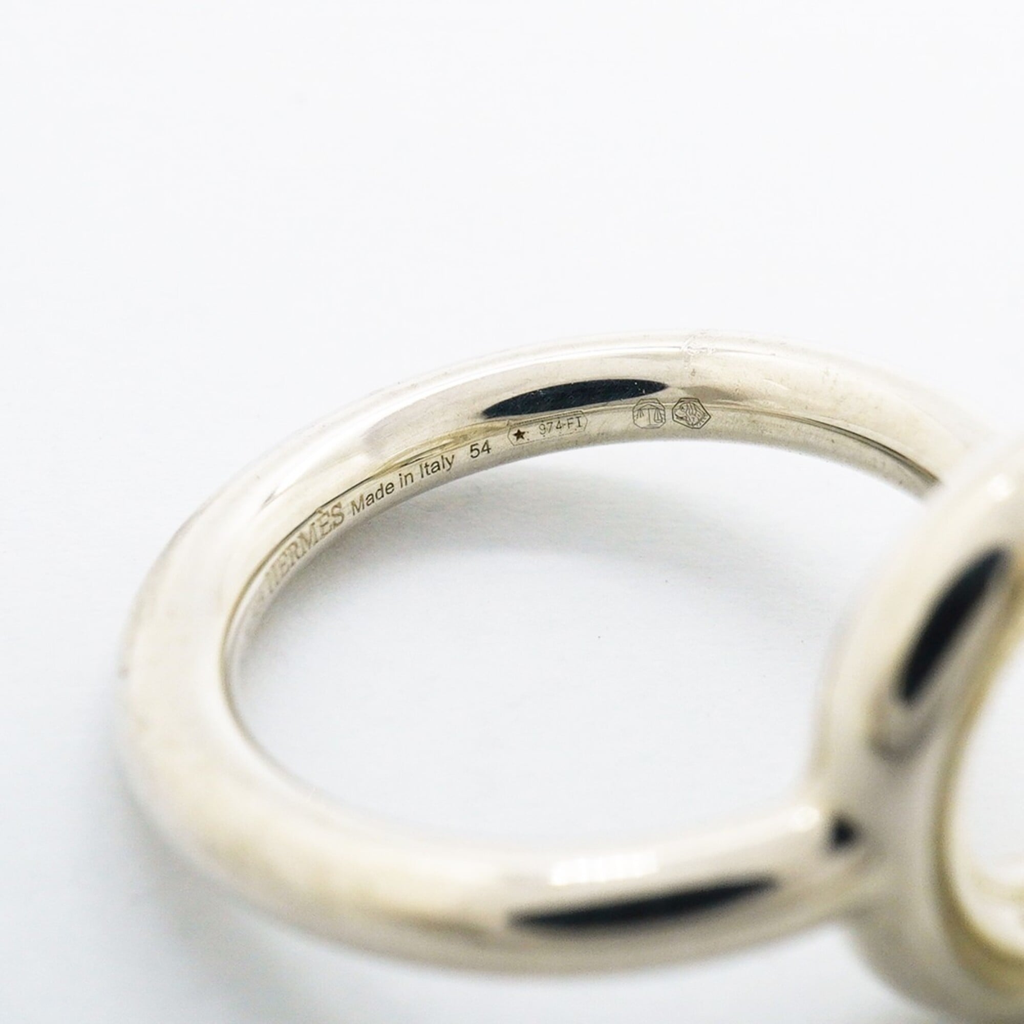 Hermes Silver 925 Band Ring (Pre-Owned)