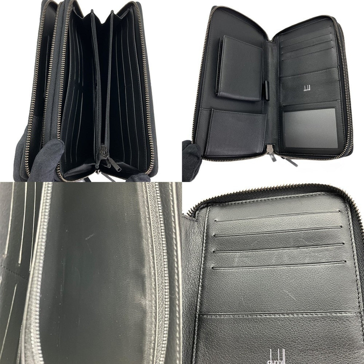 Dunhill Black Leather Long Wallet (Bi-Fold) (Pre-Owned)