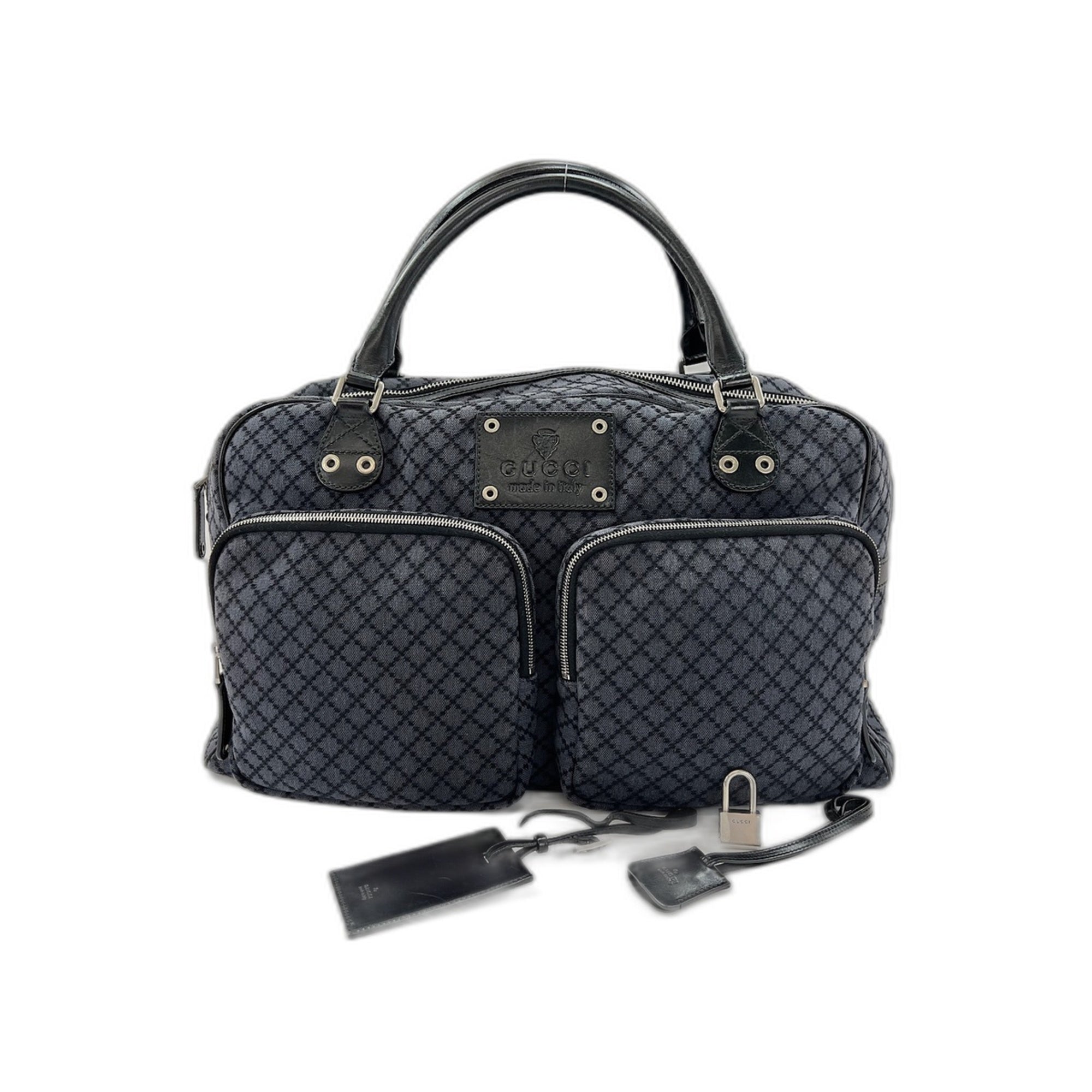 Gucci Navy Canvas Handbag (Pre-Owned)