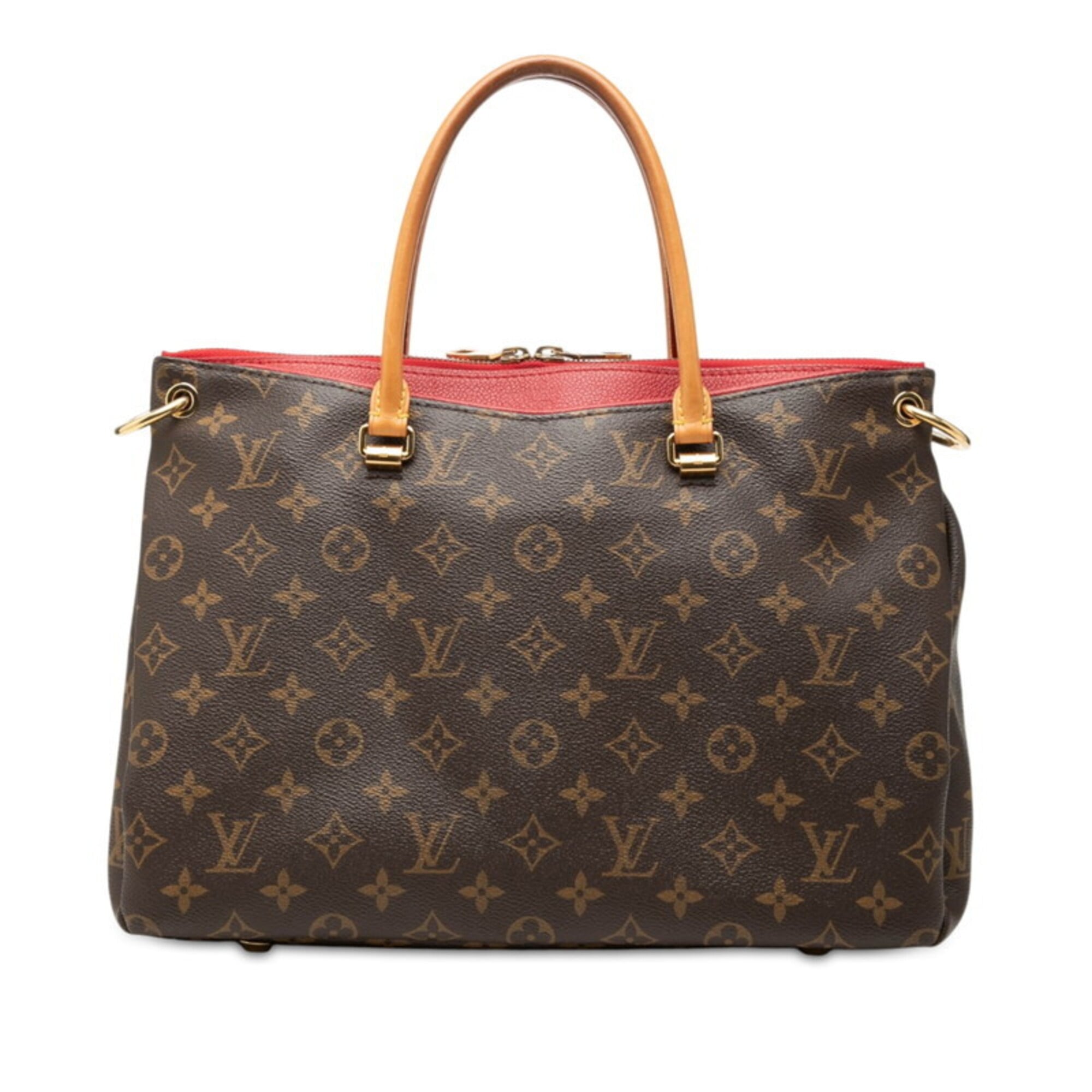 Louis Vuitton Brown Cerise Red Color Pvc Leather Handbag (Pre-Owned)