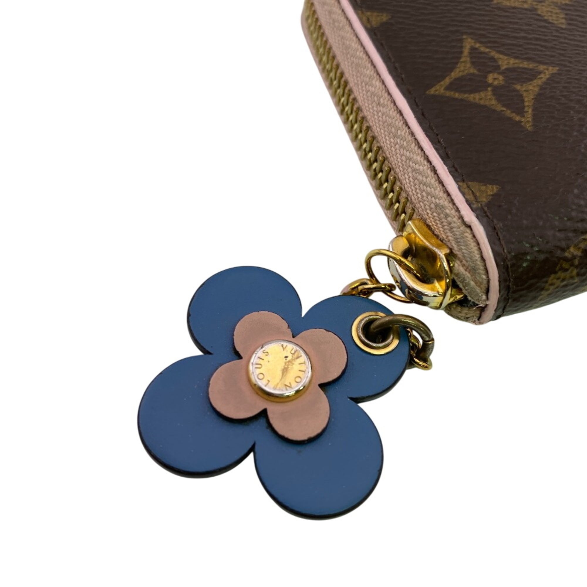 Louis Vuitton Monogram Blue Pink Leather Long Wallet (Bi-Fold) (Pre-Owned)