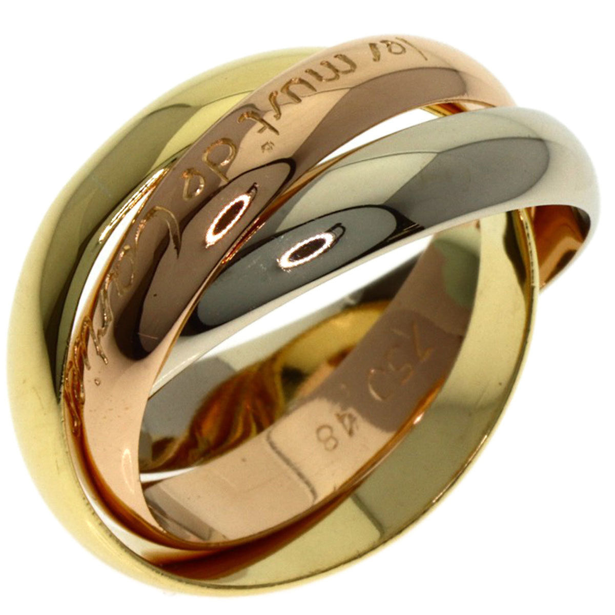 Cartier Trinity Pink White Yellow Band Ring (Pre-Owned)