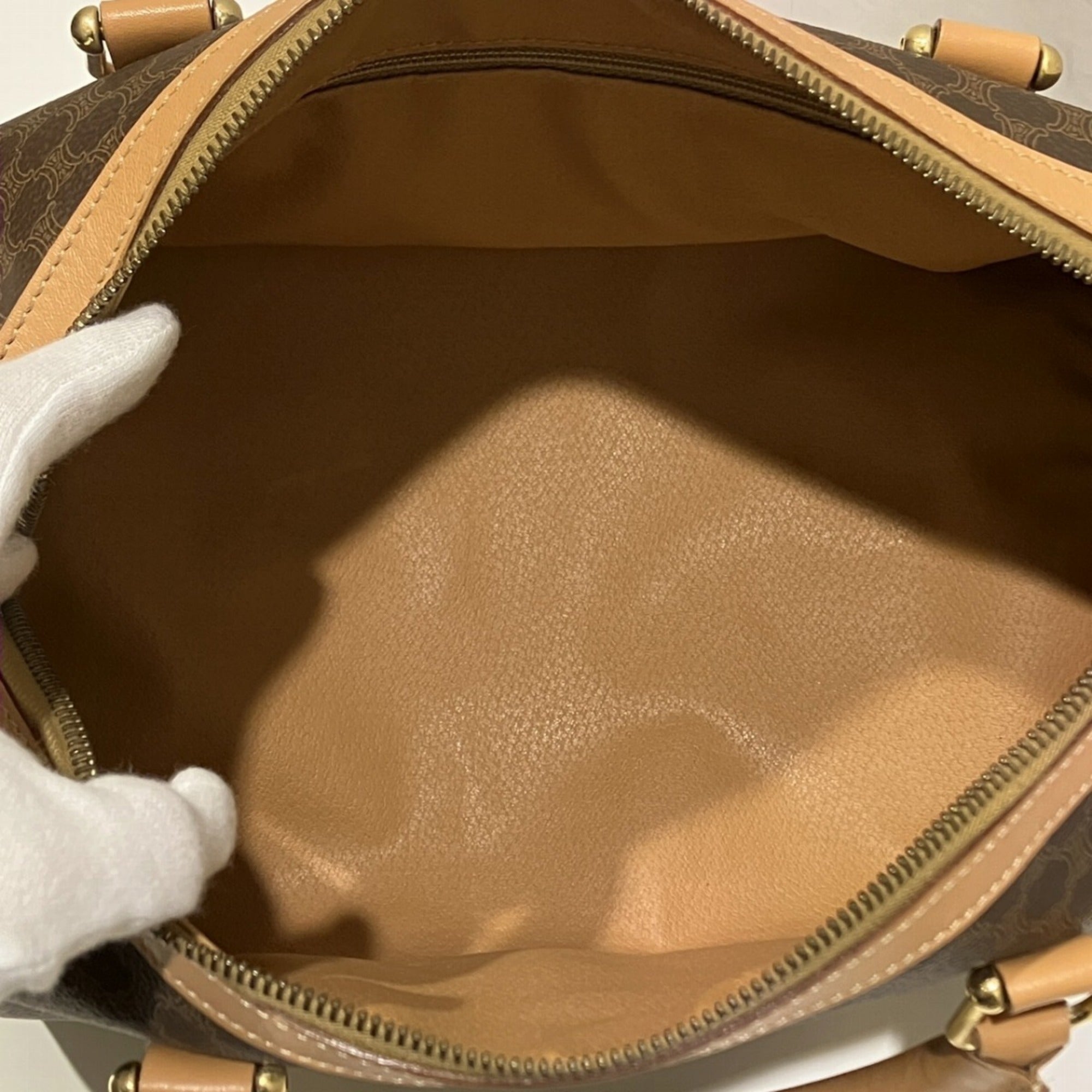 Celine Brown Pvc Leather Boston Bag (Pre-Owned)