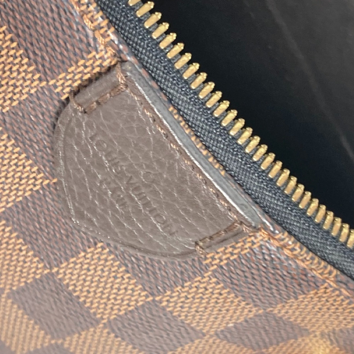 Louis Vuitton Black Brown Damier Canvas Noir Damier Canvas Leather Shoulder Bag Tote Bag (Pre-Owned)