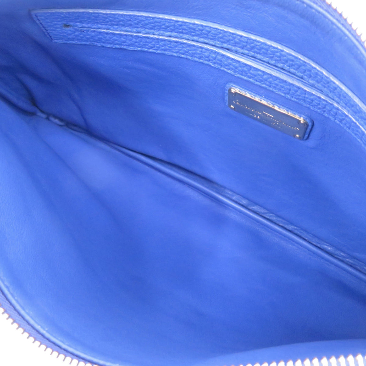 Salvatore Ferragamo Blue Leather Clutch Bag (Pre-Owned)
