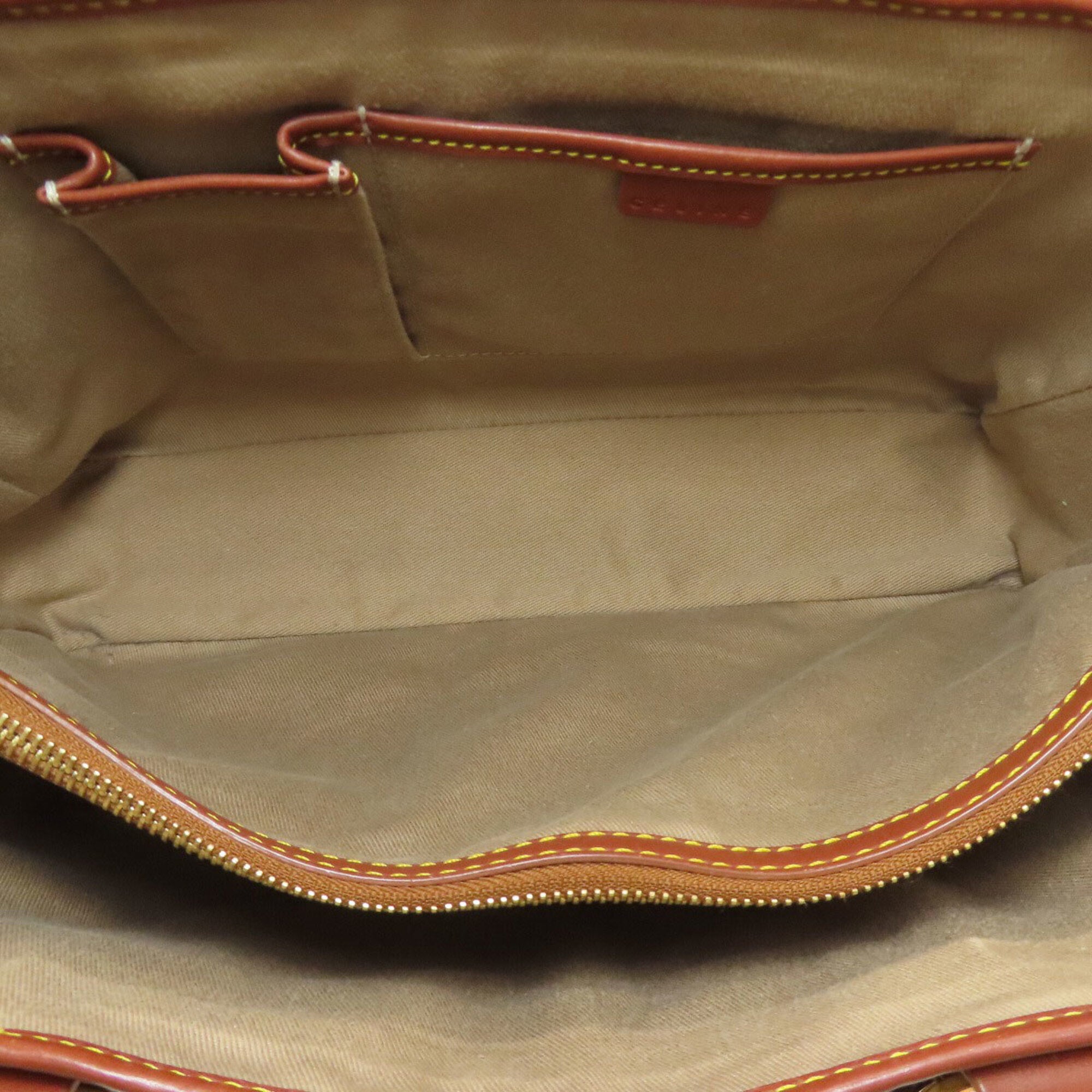 Celine Beige Brown Canvas Handbag (Pre-Owned)